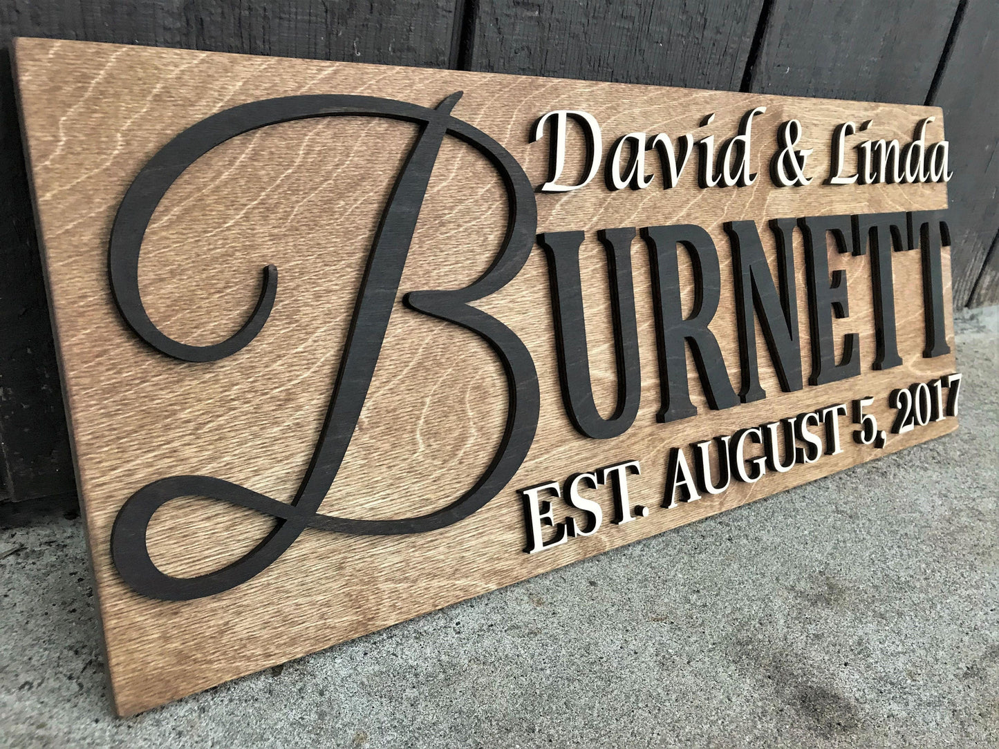 Custom Wood Sign Personalized Wedding Gift Family Name Sign Personalized Wooden Sign Last Name Established Anniversary Gift Sign Couple Gift