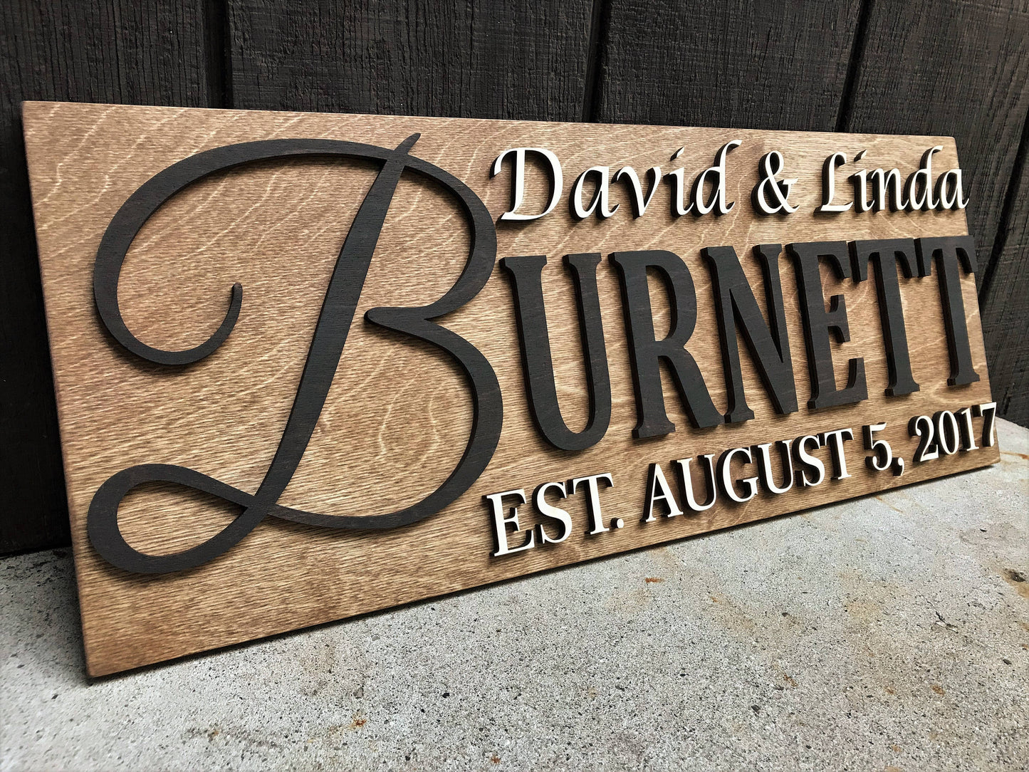 Custom Wood Sign Personalized Wedding Gift Family Name Sign Personalized Wooden Sign Last Name Established Anniversary Gift Sign Couple Gift