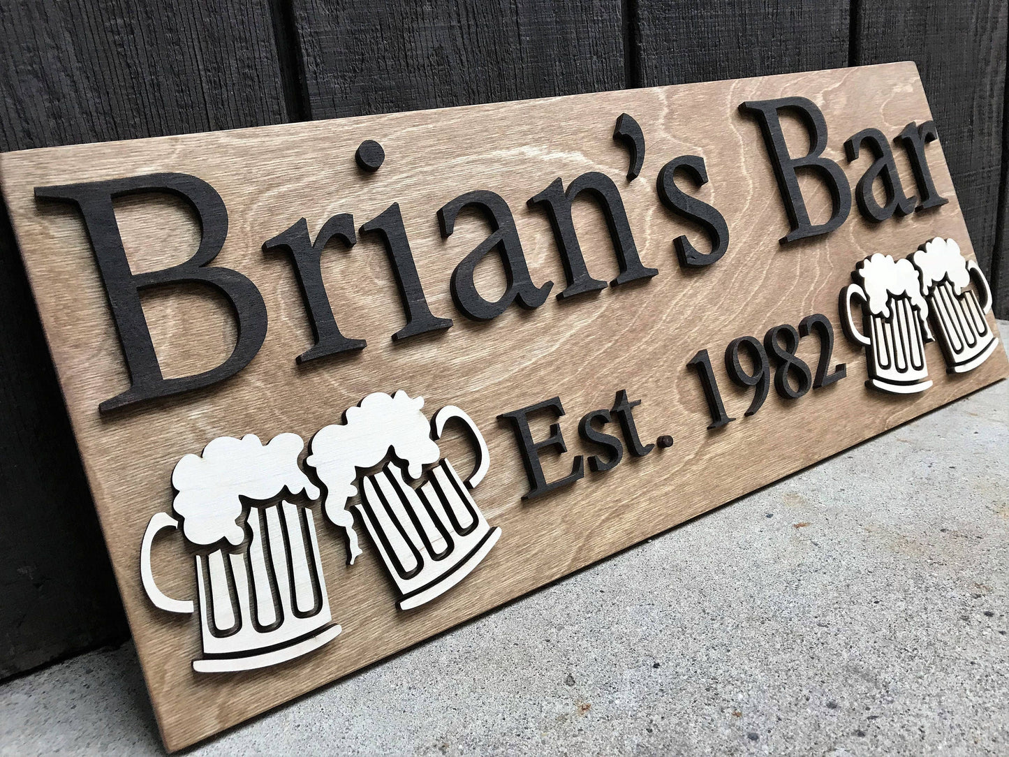 Personalized Bar Sign Wooden Sign Gift Custom Wood Sign Personalized Wood Sign Cabin Man Cave Pub Bar Decor Rustic Home Decor Basement Bar