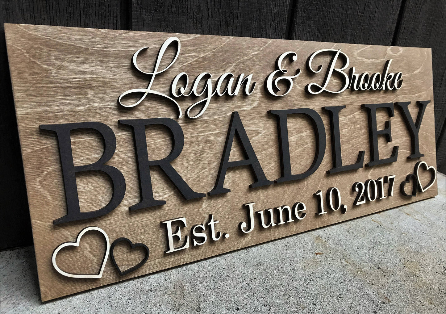 Personalized Wedding Gift Last Name Established Sign Family Name Sign Wooden Sign Custom Wood Sign Anniversary Couple Gift Personalized Sign
