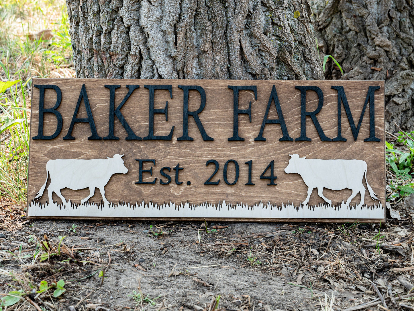 Personalized Farm Sign | Farmhouse Wall Decor | Wooden Cow Sign | Farmhouse Sign | Farmer Gifts | Cattle Sign | Wood Ranch Sign Ranch Decor