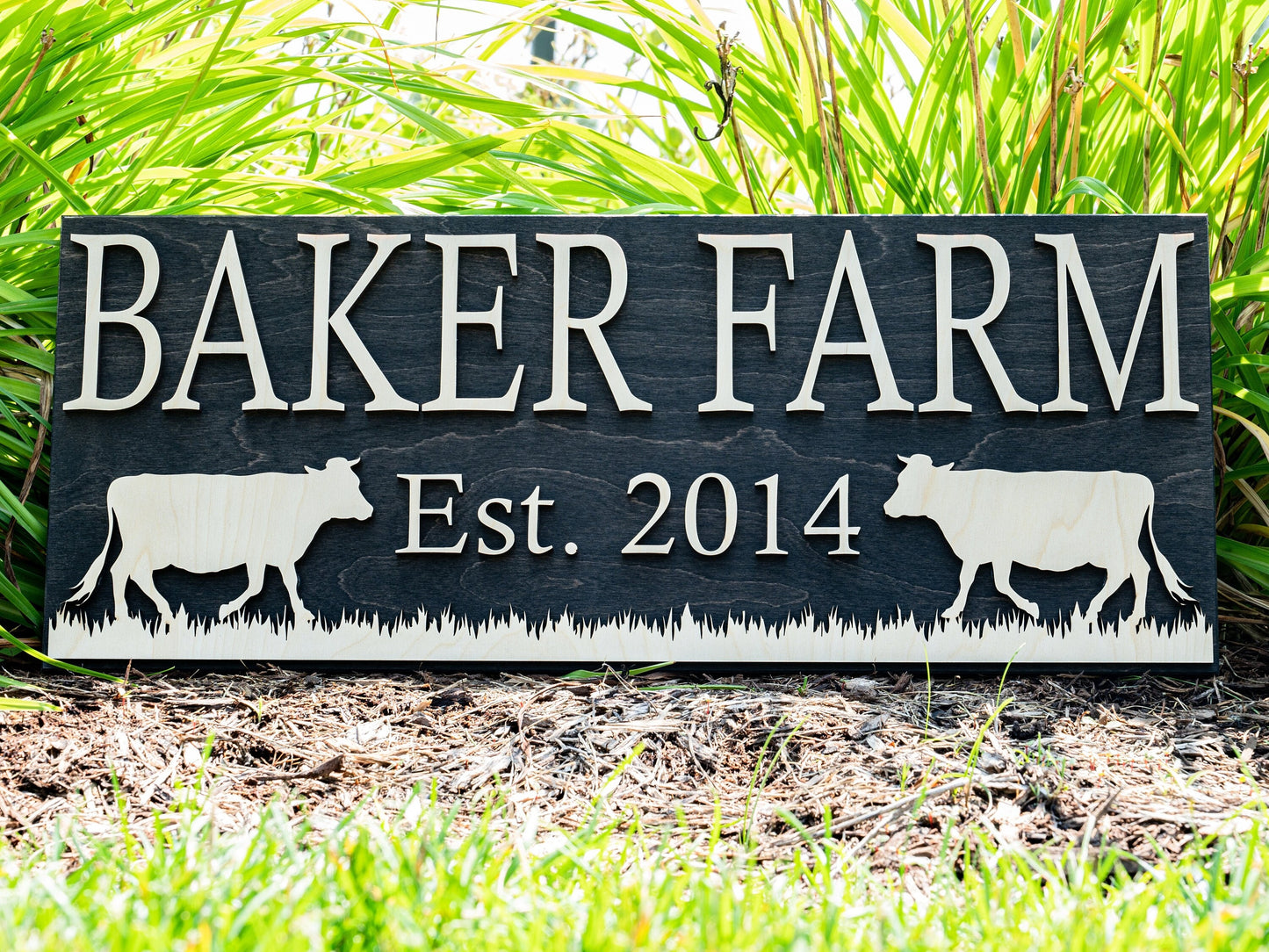 Ranch Decor | Personalized Farm Sign | Farmhouse Wall Decor | Wooden Cow Sign | Farmhouse Sign | Farmer Gifts | Cattle Sign Wood Ranch Sign