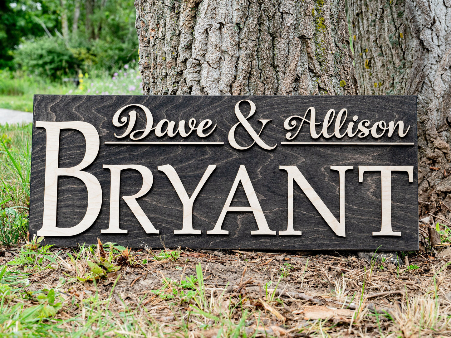 Family Name Sign | Wood Name Sign | Last Name Decor | Couples Sign | Wood Anniversary Gift | Personalized Wedding Decor | Custom Home Decor