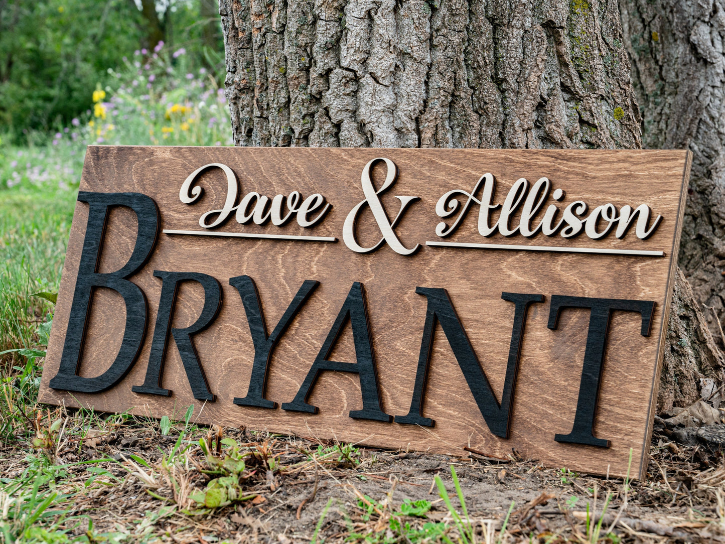 Family Name Sign | Wood Name Sign | Last Name Decor | Couples Sign | Wood Anniversary Gift | Personalized Wedding Decor | Custom Home Decor