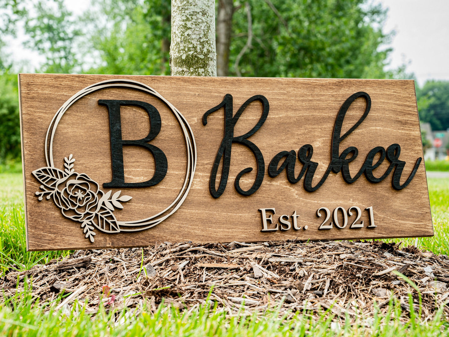 Personalized Wedding Gift Last Name Established Sign Family Name Sign Custom Wood Sign Wooden Anniversary Gift Couple Gift Personalized Sign