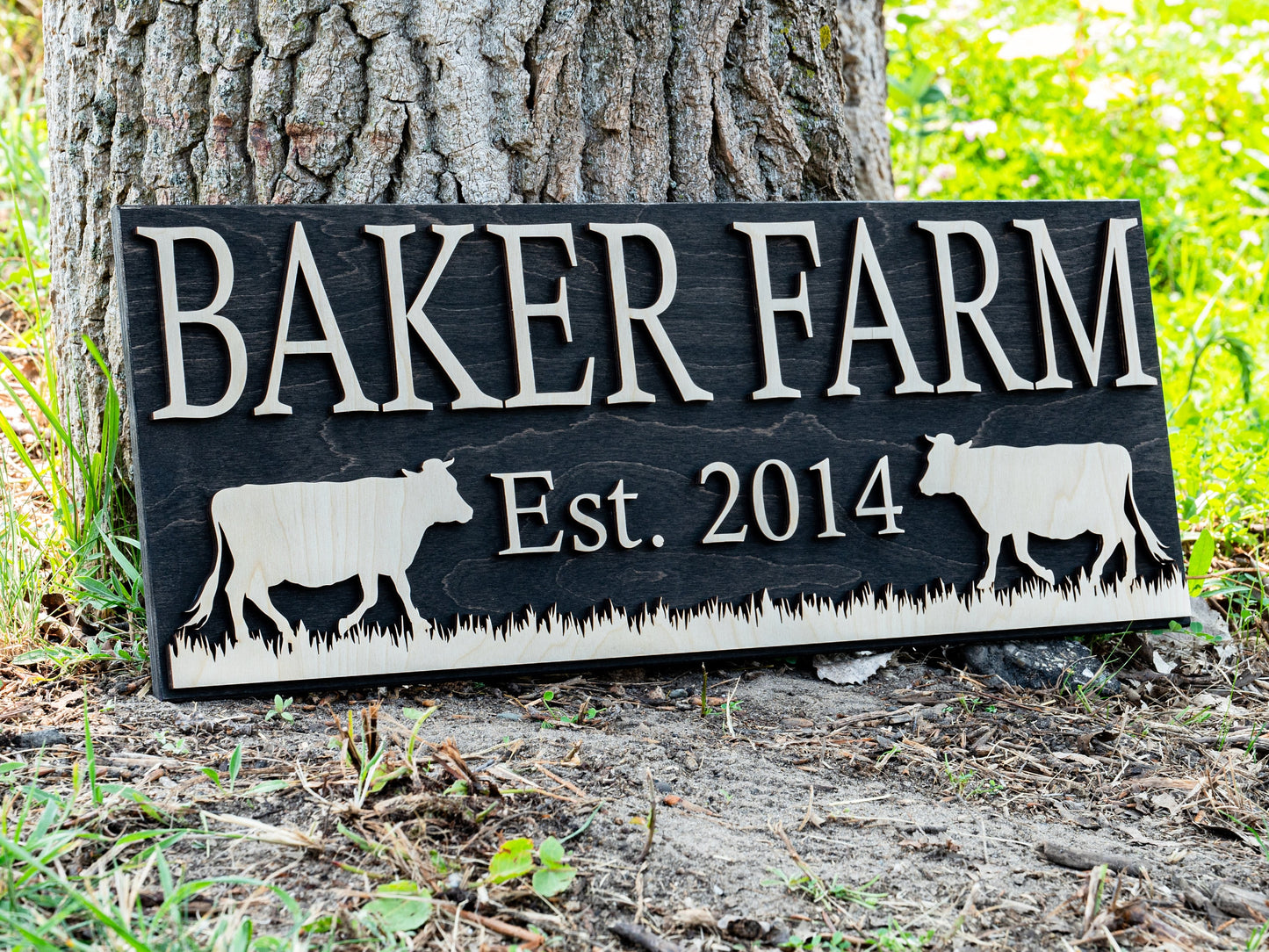Personalized Farm Sign | Farmhouse Wall Decor | Wooden Cow Sign | Farmhouse Sign | Farmer Gifts | Cattle Sign | Wood Ranch Sign Ranch Decor