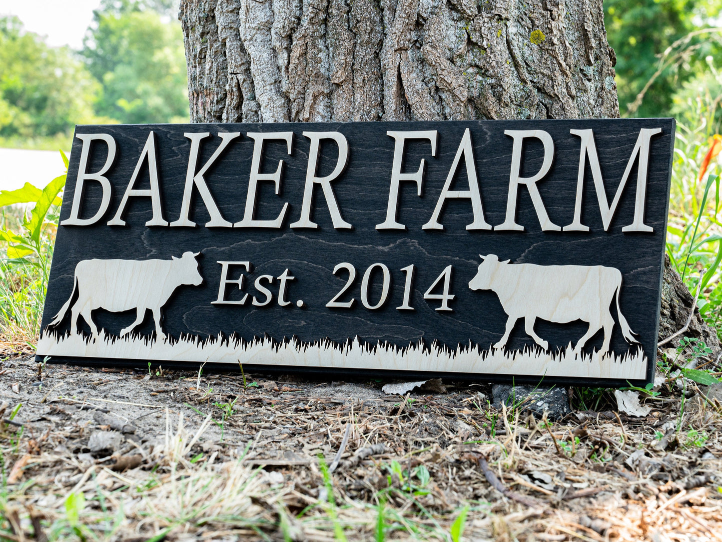 Personalized Farm Sign | Farmhouse Wall Decor | Wooden Cow Sign | Farmhouse Sign | Farmer Gifts | Cattle Sign | Wood Ranch Sign Ranch Decor