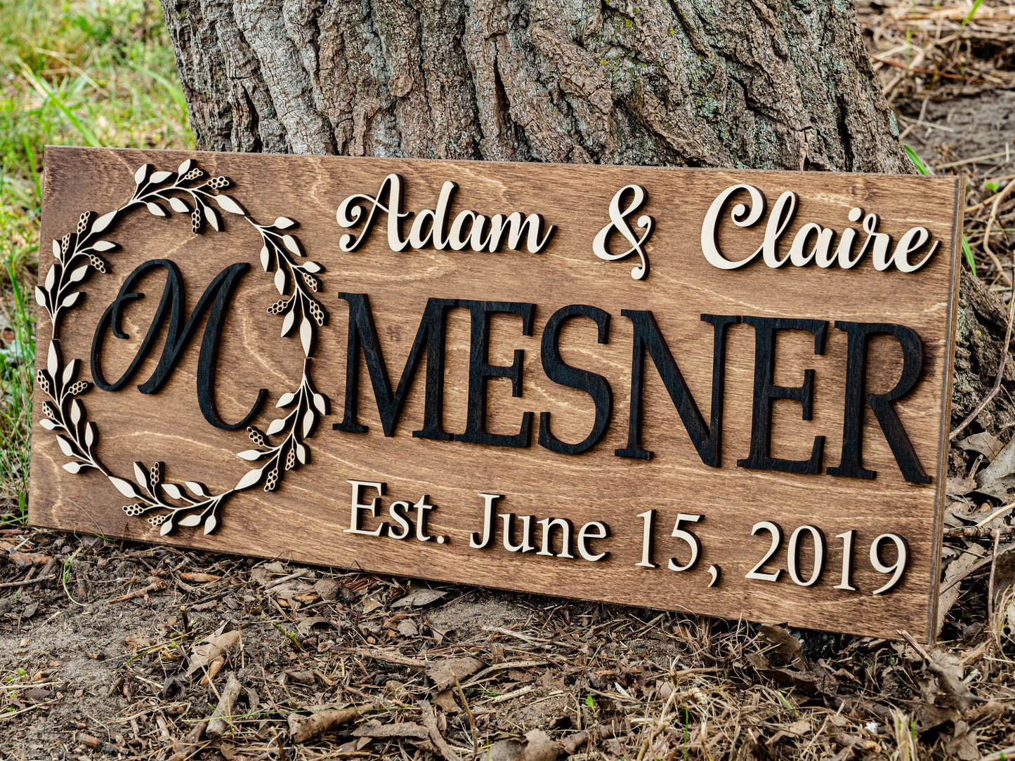Family Name Sign | Last Name Sign | Custom Wood Sign | Established Sign | Personalized Wedding Gift | Wedding Sign 3D Sign Anniversary Gift