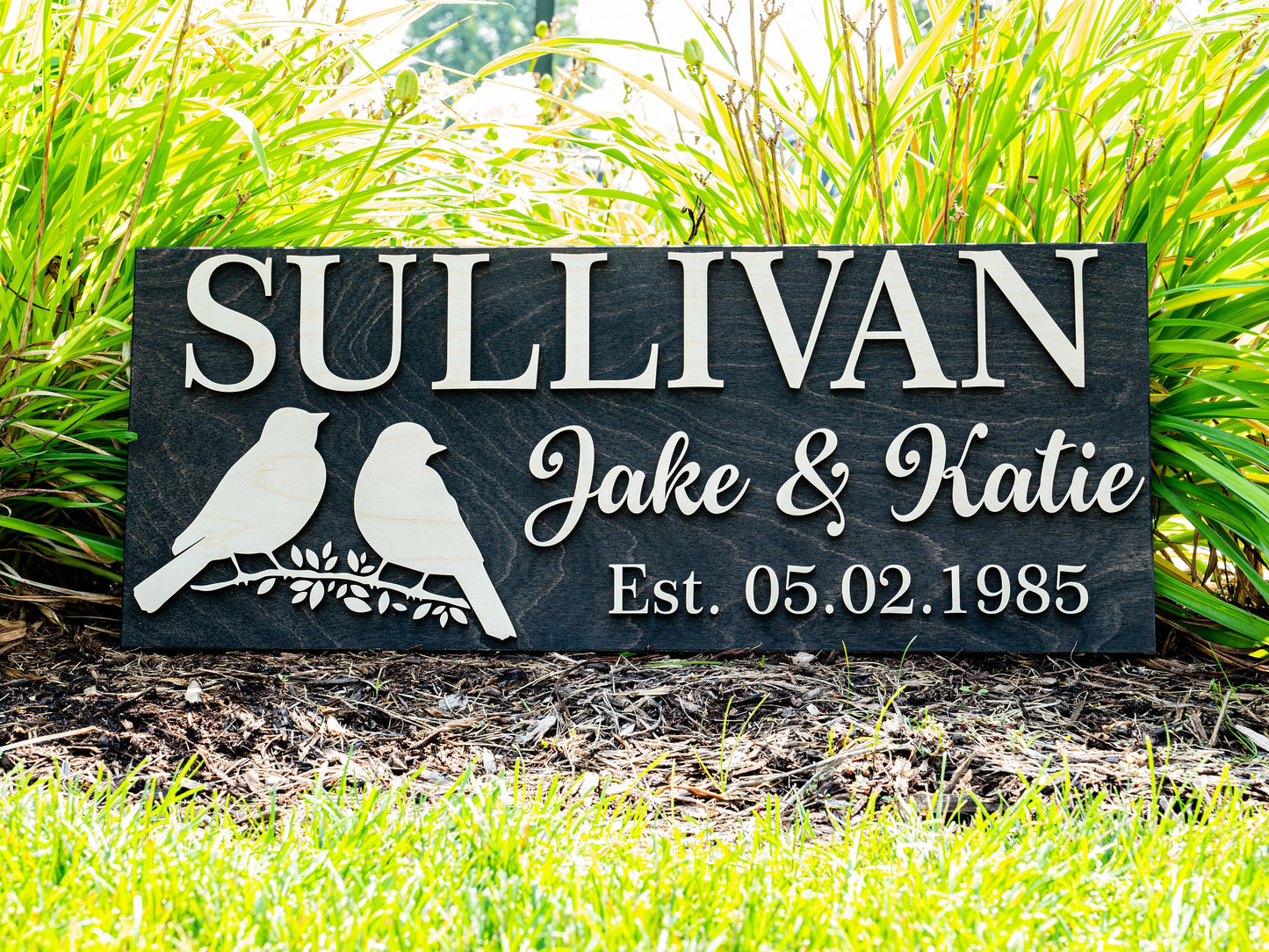 Love Birds Sign | Custom Couples Gift | Personalized Wedding Gift | Last Name Sign | Anniversary Gift | Mothers Day Gift 3D Mr and Mrs Sign