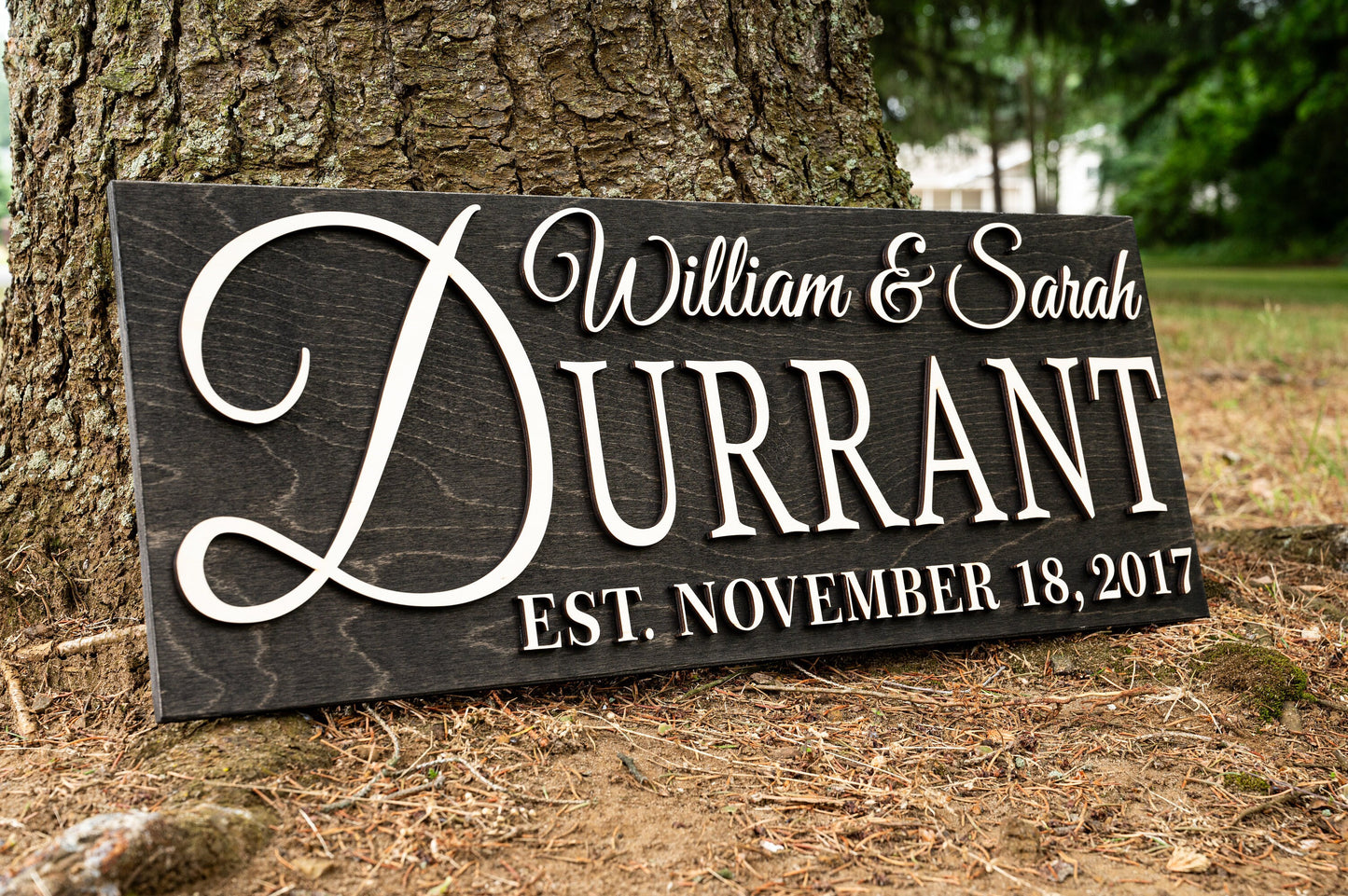 Personalized Family Name Sign Personalized Wood Sign Mens Gift for Him Last Name Sign Wooden Sign Establish Sign Wood Anniversary Gift