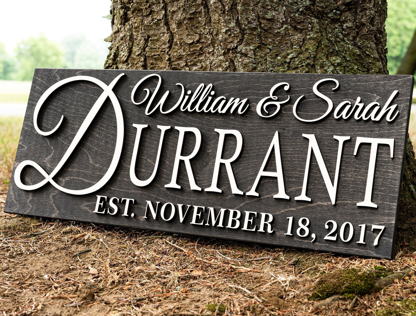 Personalized Family Name Sign Personalized Wood Sign Mens Gift for Him Last Name Sign Wooden Sign Establish Sign Wood Anniversary Gift