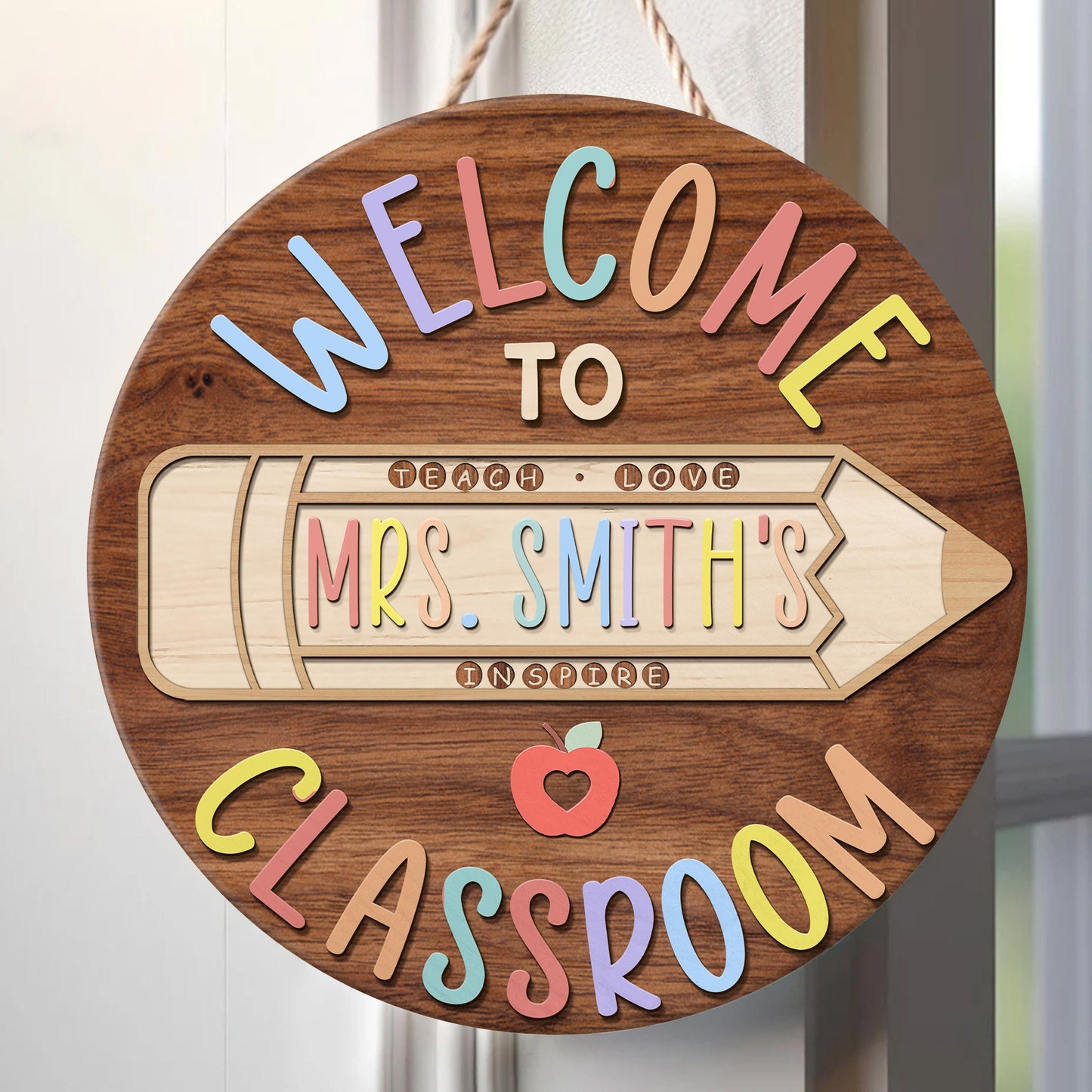 Personalized 3D Teacher Door Sign, Teacher Gifts, Teacher Name Sign, Classroom Door Hanger, Classroom Welcome Sign, Back To School Gift