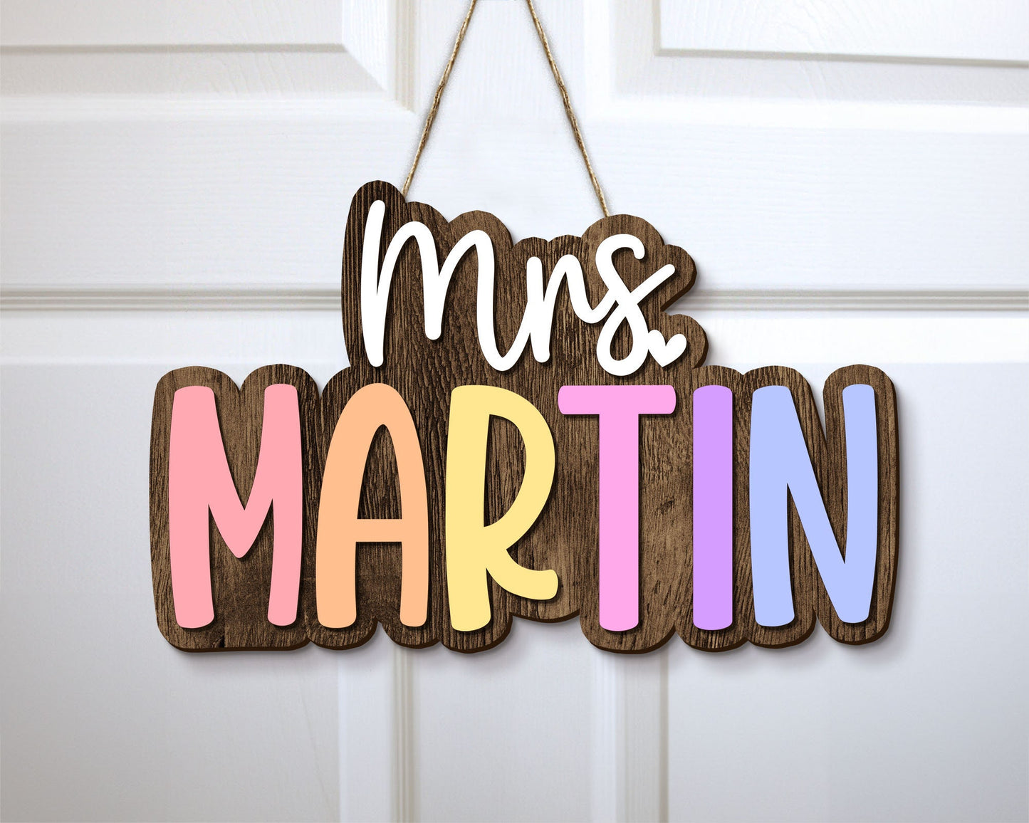 Personalized 3D Teacher Name Door Sign, Teacher Gifts, Teacher Birthday Gift, Classroom Door Hanger, Classroom Welcome Sign, Back To School