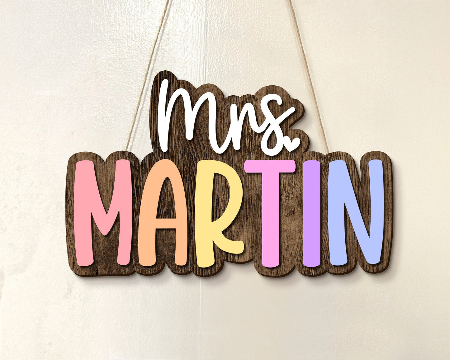 Personalized 3D Teacher Name Door Sign, Teacher Gifts, Teacher Birthday Gift, Classroom Door Hanger, Classroom Welcome Sign, Back To School