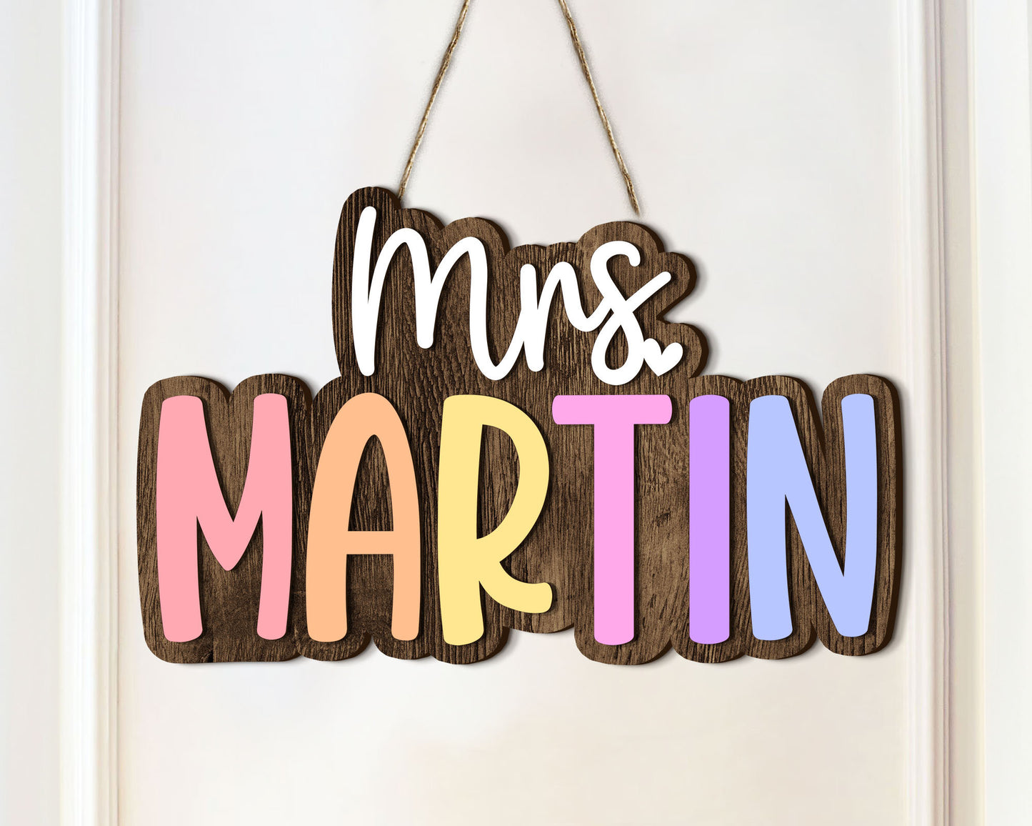 Personalized 3D Teacher Name Door Sign, Teacher Gifts, Teacher Birthday Gift, Classroom Door Hanger, Classroom Welcome Sign, Back To School