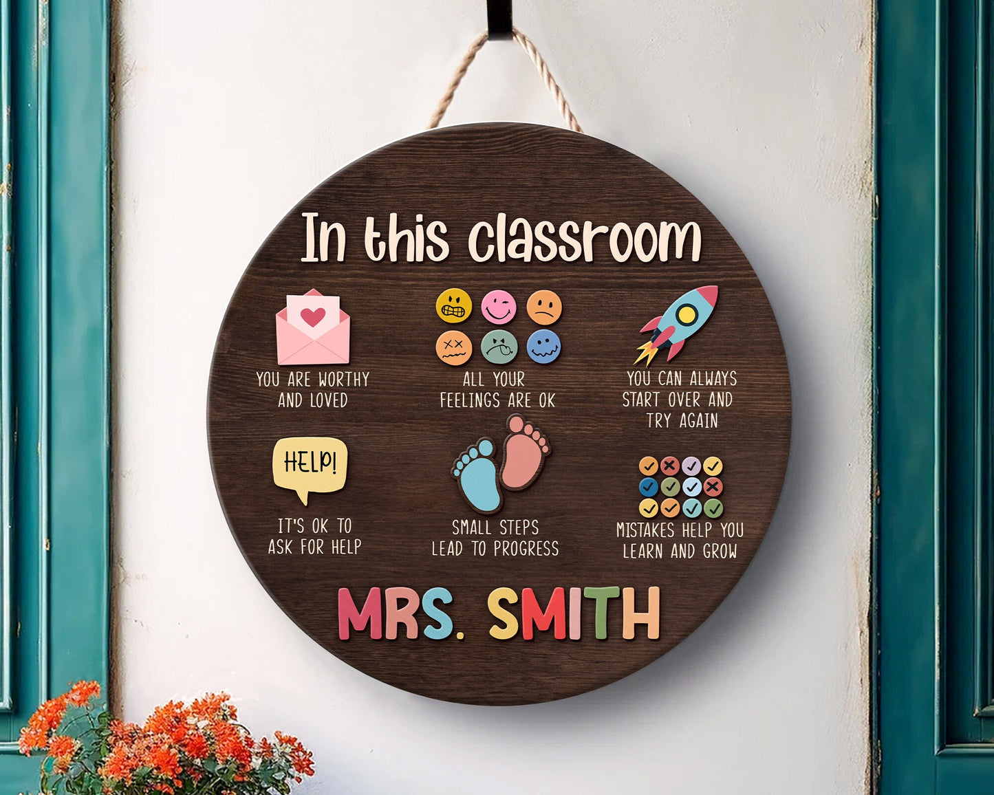 Personalized Teacher Sign, 3D Teacher Door Sign, Classroom Door Hanger, Back To School Sign Gift, Special Education Welcome Sign, SPED Sign