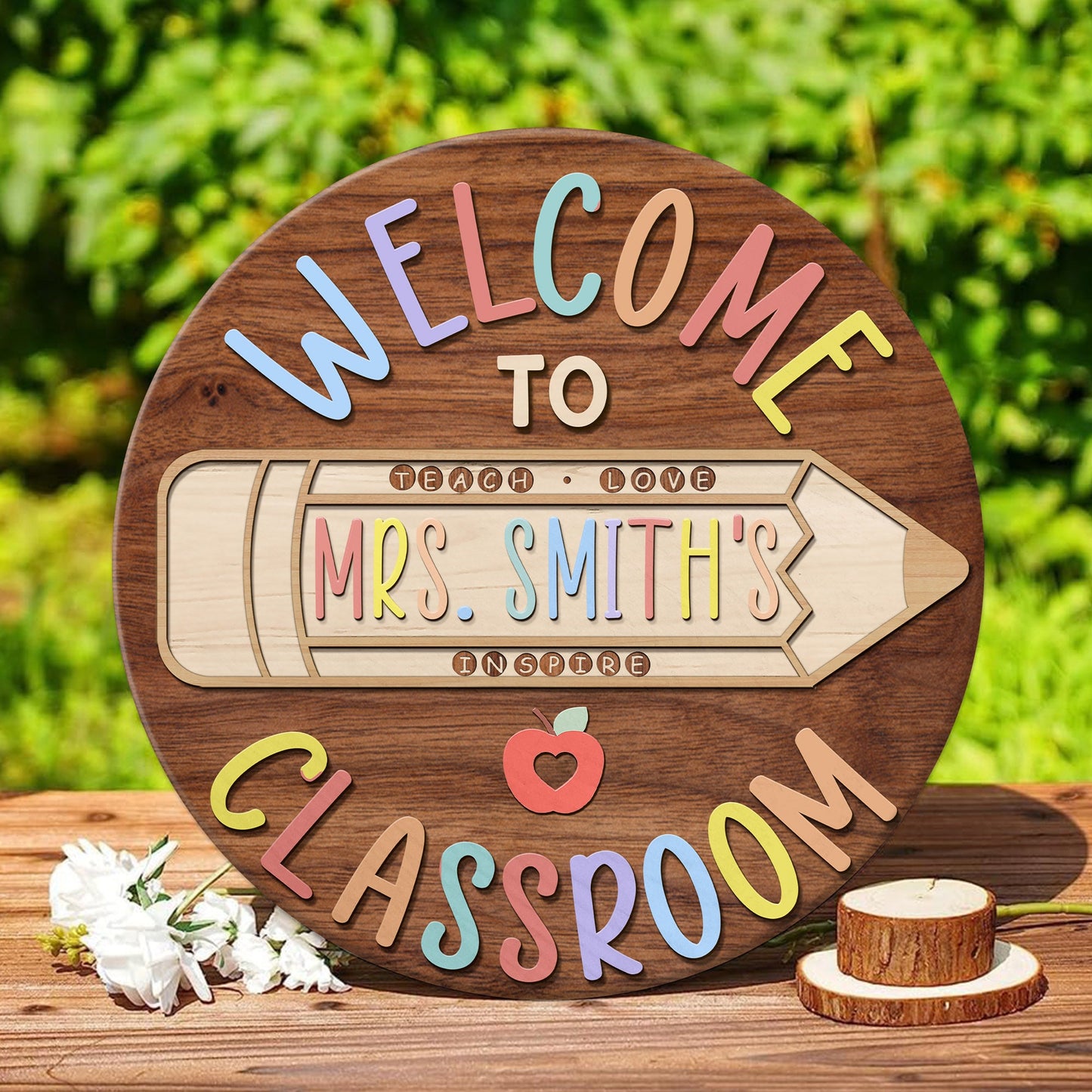 Personalized 3D Teacher Door Sign, Teacher Gifts, Teacher Name Sign, Classroom Door Hanger, Classroom Welcome Sign, Back To School Gift