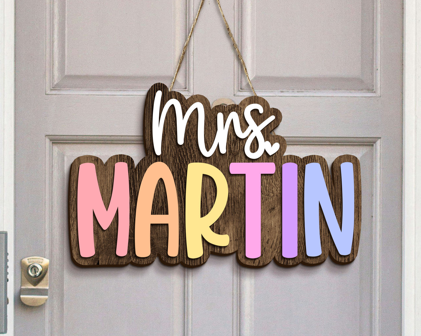 Personalized 3D Teacher Name Door Sign, Teacher Gifts, Teacher Birthday Gift, Classroom Door Hanger, Classroom Welcome Sign, Back To School