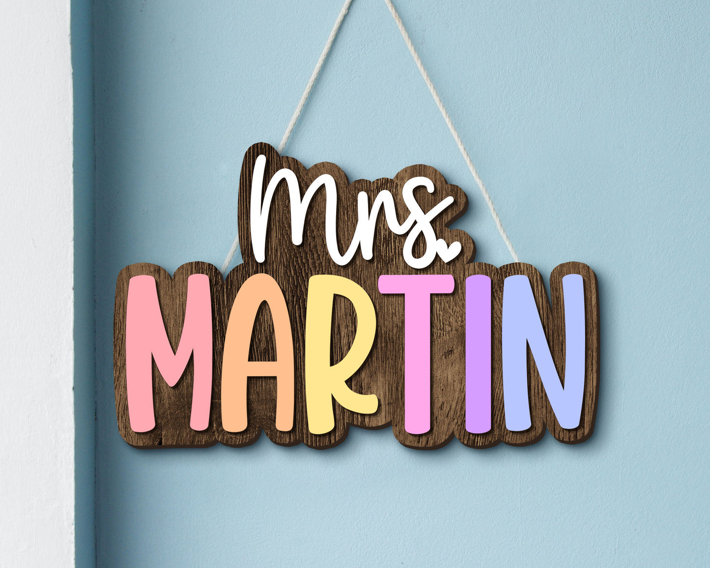 Personalized 3D Teacher Name Door Sign, Teacher Gifts, Teacher Birthday Gift, Classroom Door Hanger, Classroom Welcome Sign, Back To School