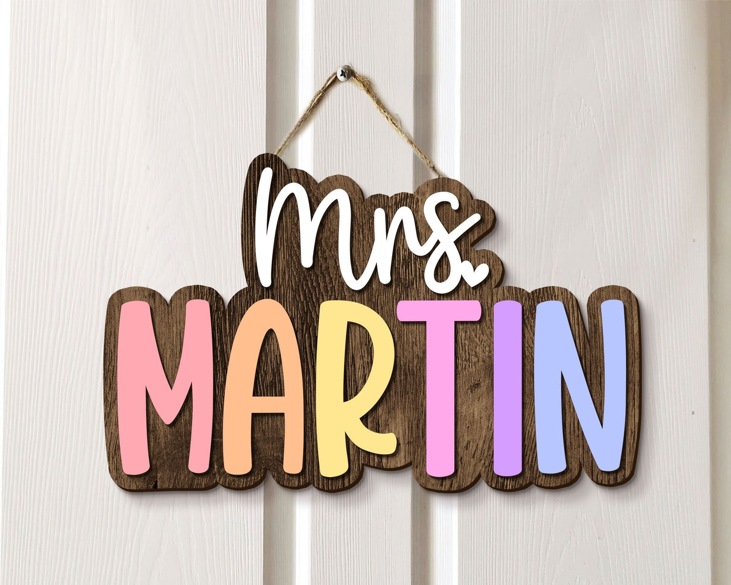 Personalized 3D Teacher Name Door Sign, Teacher Gifts, Teacher Birthday Gift, Classroom Door Hanger, Classroom Welcome Sign, Back To School