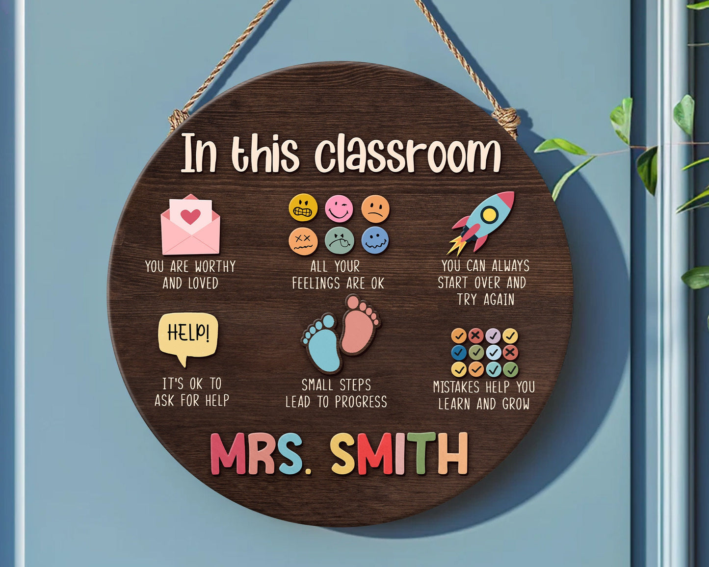 Personalized Teacher Sign, 3D Teacher Door Sign, Classroom Door Hanger, Back To School Sign Gift, Special Education Welcome Sign, SPED Sign