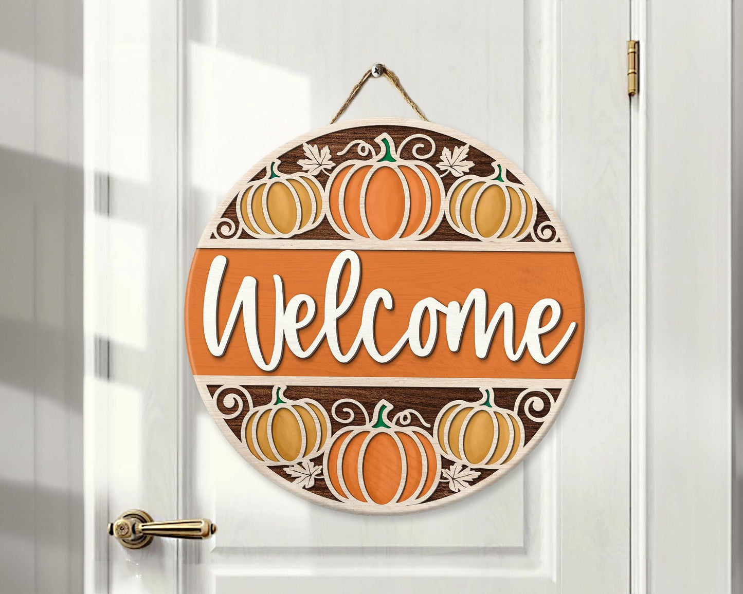 Welcome Fall Door Hanger, Pumpkin Season Door Sign, Fall Front Door Decor, Pumpkin Door Hanger, Fall Welcome Sign, Autumn Decor, Fall Gifts