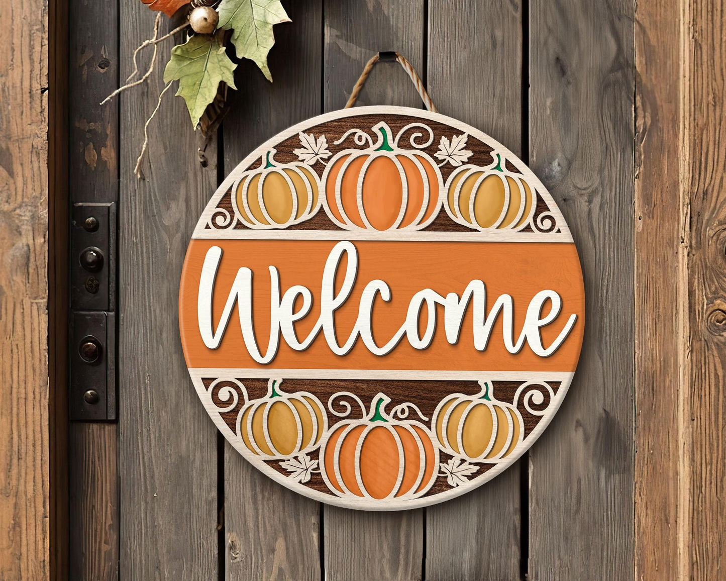 Welcome Fall Door Hanger, Pumpkin Season Door Sign, Fall Front Door Decor, Pumpkin Door Hanger, Fall Welcome Sign, Autumn Decor, Fall Gifts