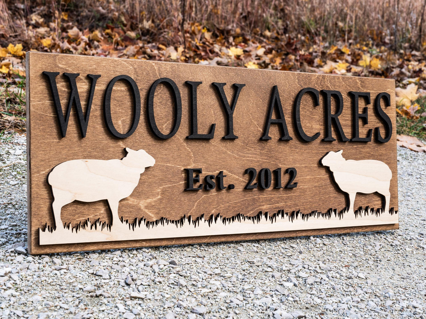 Personalized Wooden Sheep Farm Name Sign | Farmhouse Wall Decor | Farmhouse Sign | Farmer Gifts | Sheep Sign | Wood Ranch Sign Farm Decor