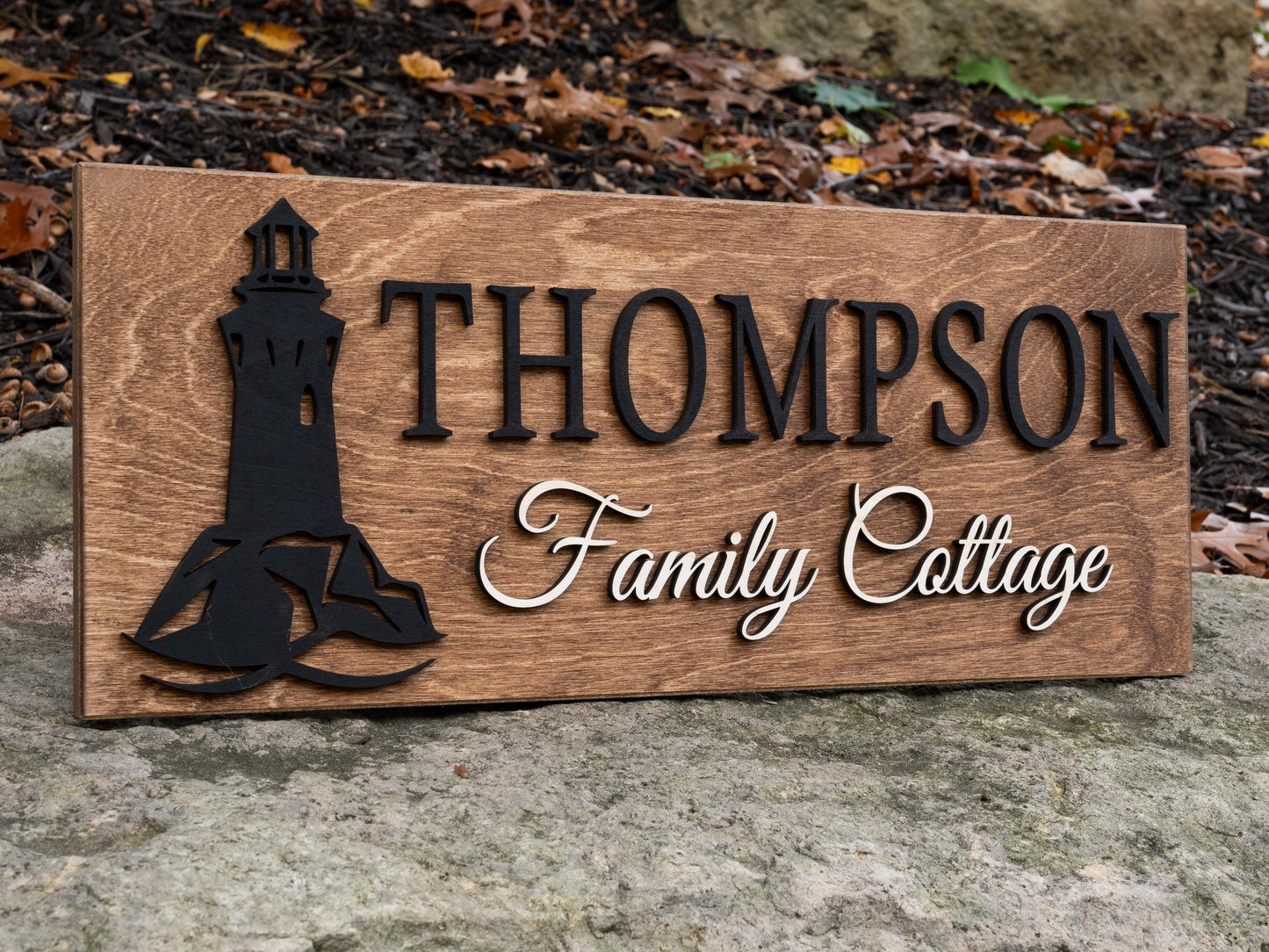 Custom Lighthouse Name Sign | Nautical Coastal Decor | Boat Decor | Custom Lake Decor | 3D Lake House Decor | Marina Wedding Beach Wedding