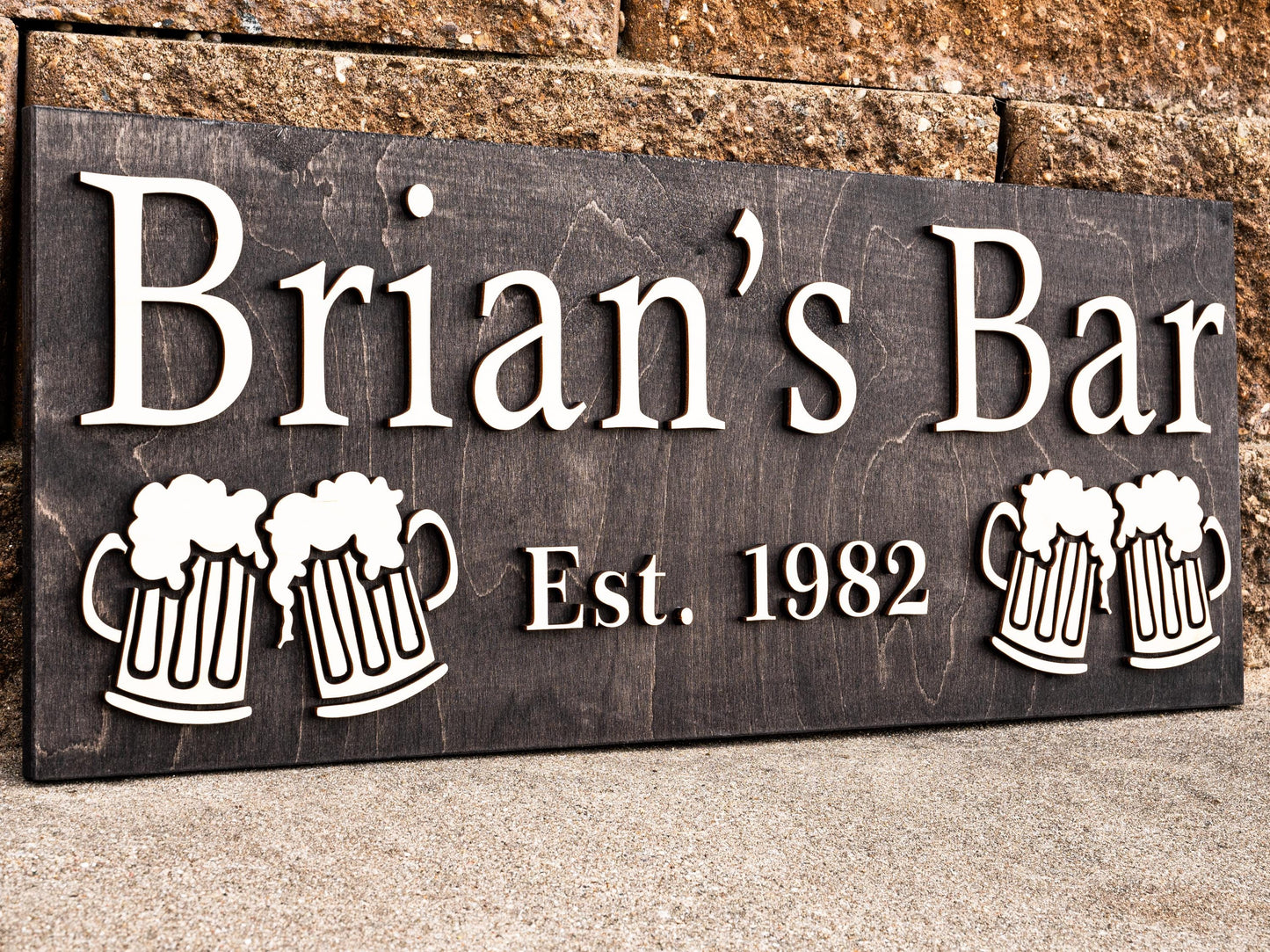 Personalized Bar Sign Wooden Sign Gift Custom Wood Sign Personalized Wood Sign Cabin Man Cave Pub Bar Decor Rustic Home Decor Basement Bar