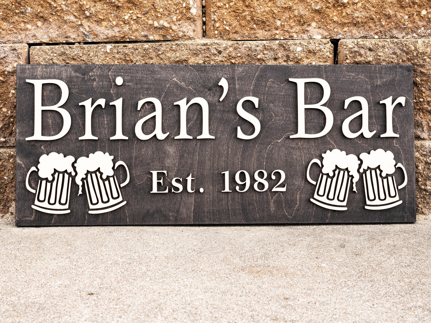 Personalized Bar Sign Wooden Sign Gift Custom Wood Sign Personalized Wood Sign Cabin Man Cave Pub Bar Decor Rustic Home Decor Basement Bar