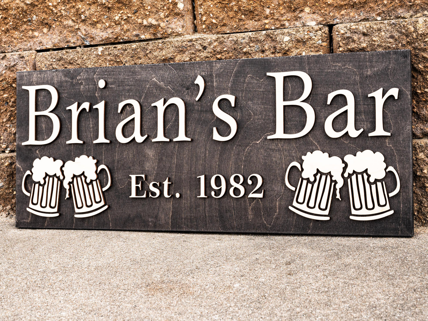 Personalized Bar Sign Wooden Sign Gift Custom Wood Sign Personalized Wood Sign Cabin Man Cave Pub Bar Decor Rustic Home Decor Basement Bar