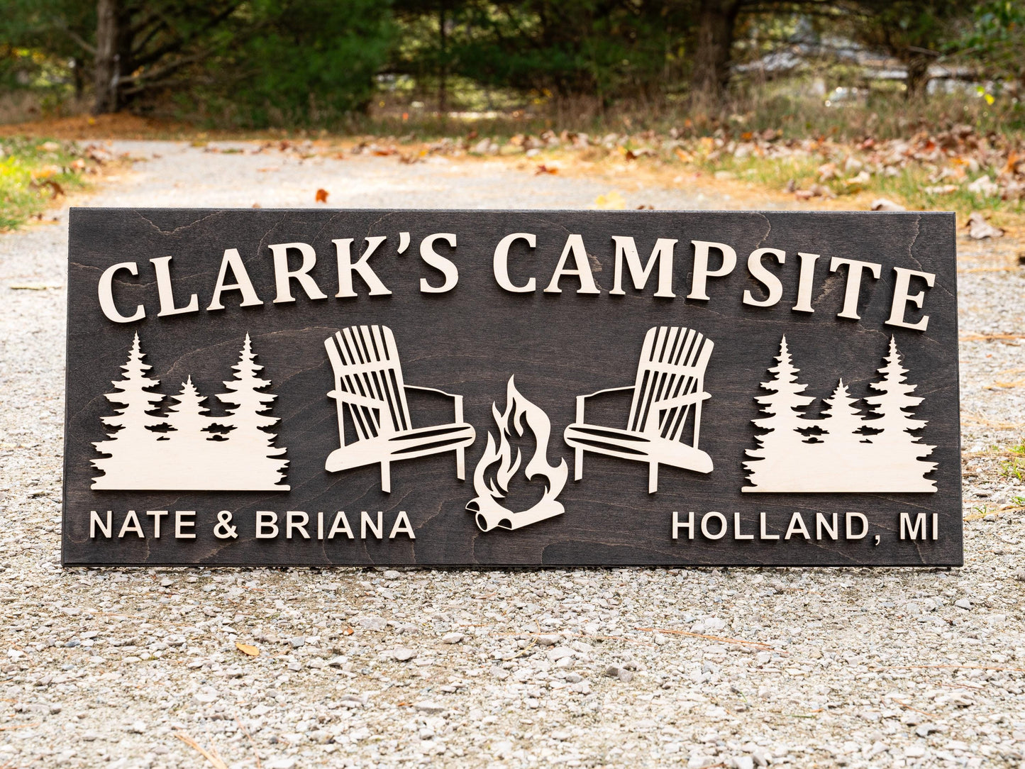 Family Name Campsite Sign | Last Name Sign | Custom Wood Campfire Sign | Personalized Camping Gifts | Fire Pit Sign Cabin Decor Camper Decor