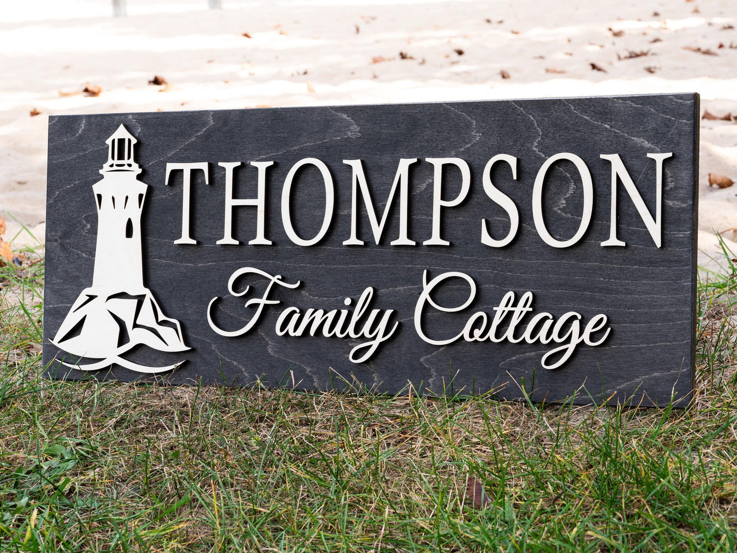 Custom Lighthouse Name Sign | Nautical Coastal Decor | Boat Decor | Custom Lake Decor | 3D Lake House Decor | Marina Wedding Beach Wedding