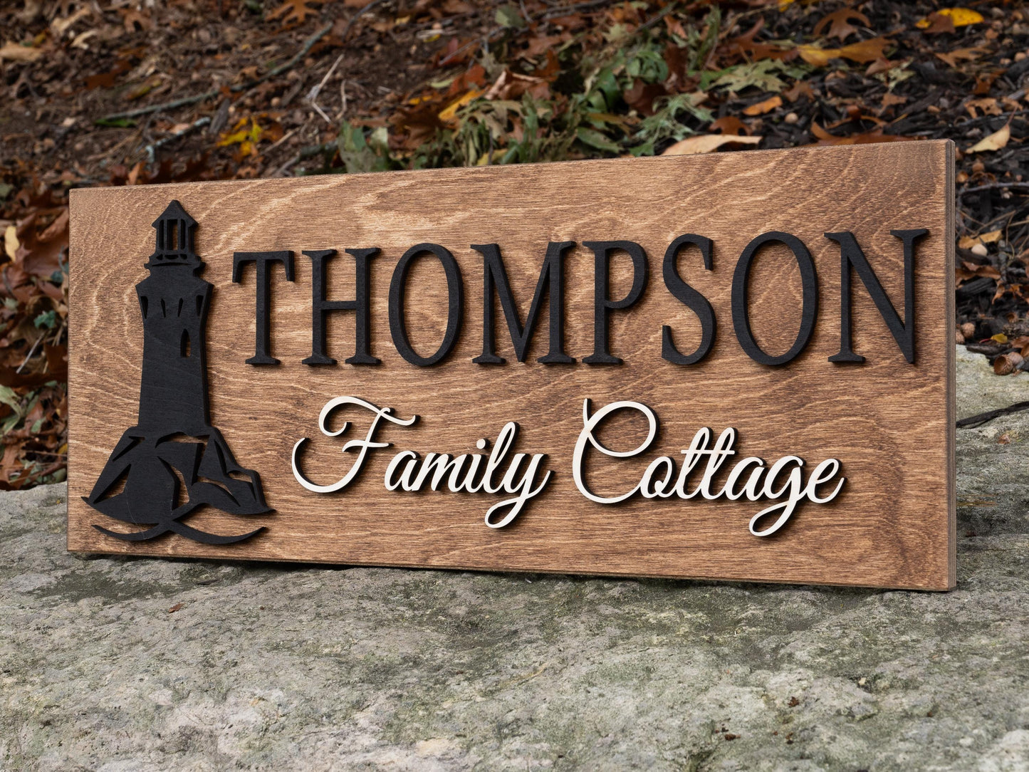Custom Lighthouse Name Sign | Nautical Coastal Decor | Boat Decor | Custom Lake Decor | 3D Lake House Decor | Marina Wedding Beach Wedding