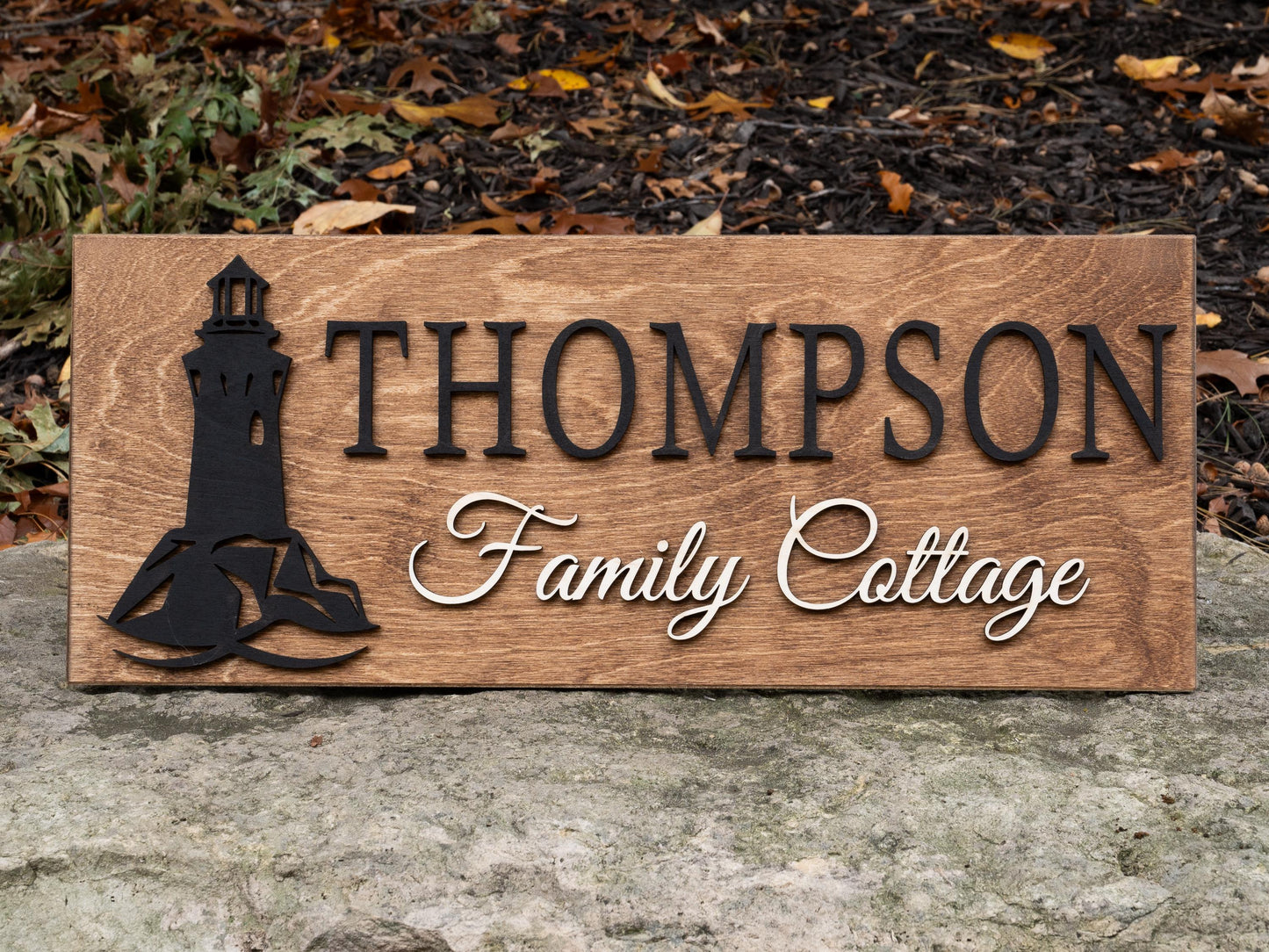 Custom Lighthouse Name Sign | Nautical Coastal Decor | Boat Decor | Custom Lake Decor | 3D Lake House Decor | Marina Wedding Beach Wedding