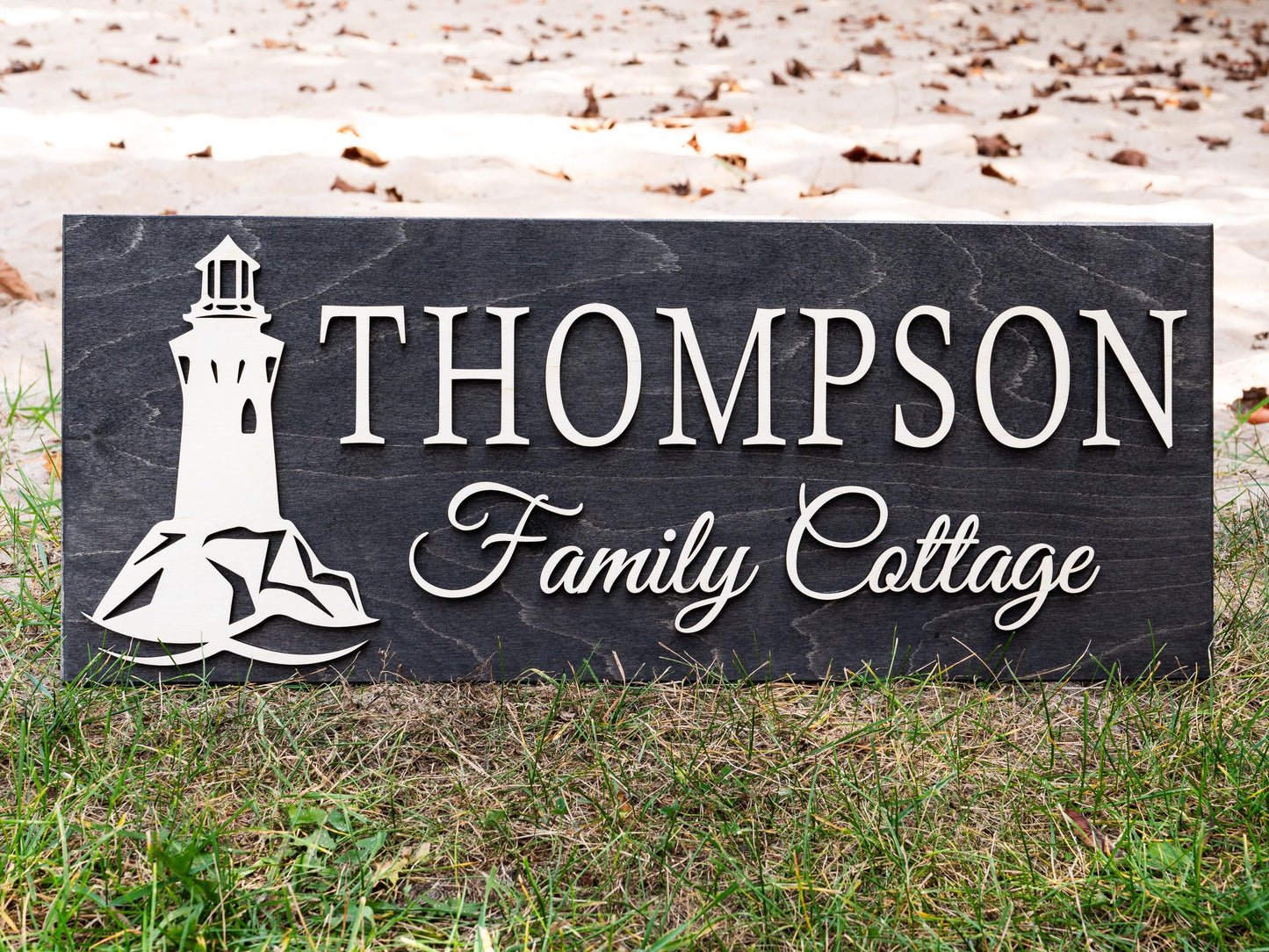 Custom Lighthouse Name Sign | Nautical Coastal Decor | Boat Decor | Custom Lake Decor | 3D Lake House Decor | Marina Wedding Beach Wedding