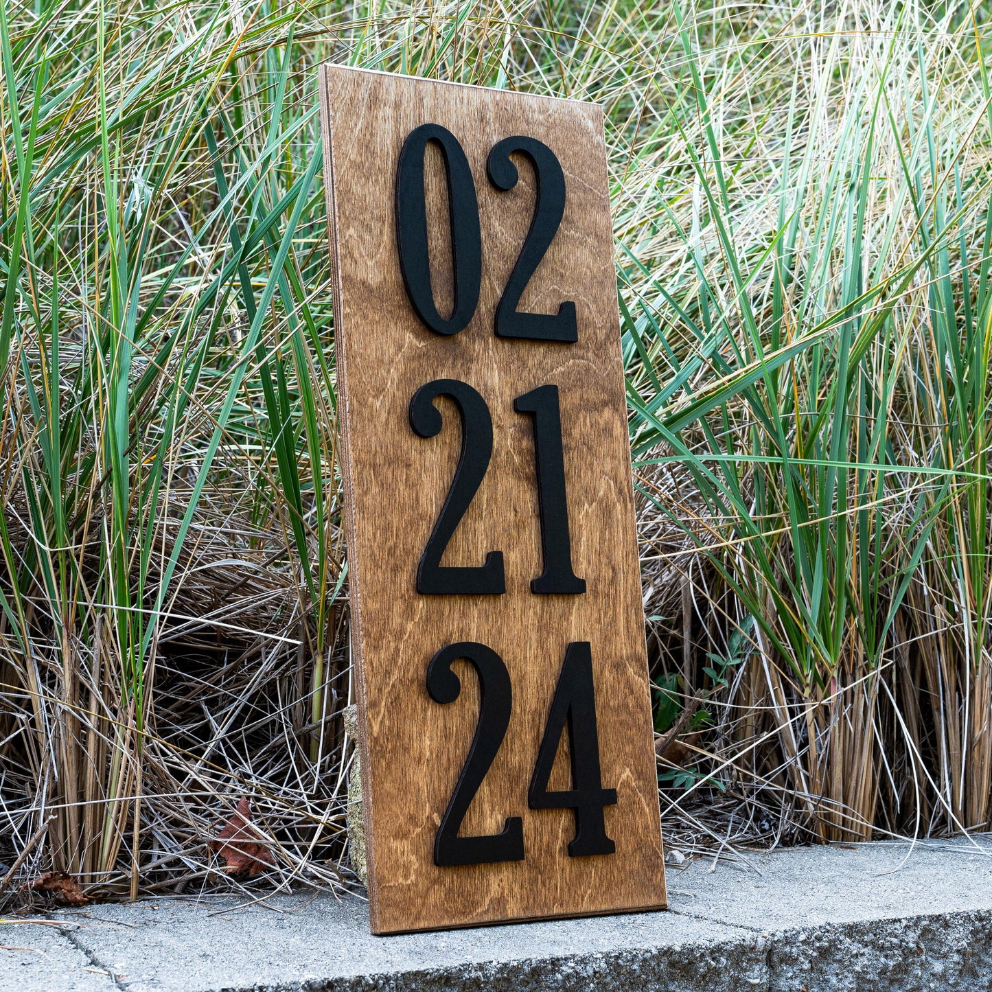 Vertical Personalized Established Date Wood Sign Newlywed Wedding Date Gift 5 Year Wooden Anniversary Gift Wedding Date Sign Couples Gift