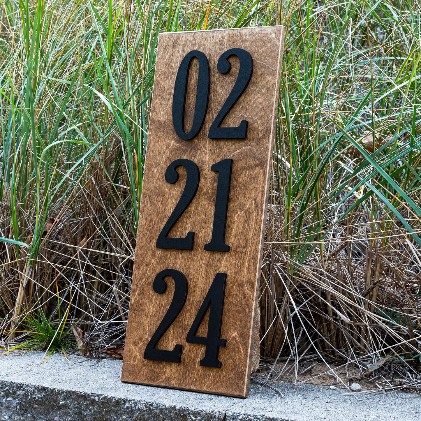 Vertical Personalized Established Date Wood Sign Newlywed Wedding Date Gift 5 Year Wooden Anniversary Gift Wedding Date Sign Couples Gift
