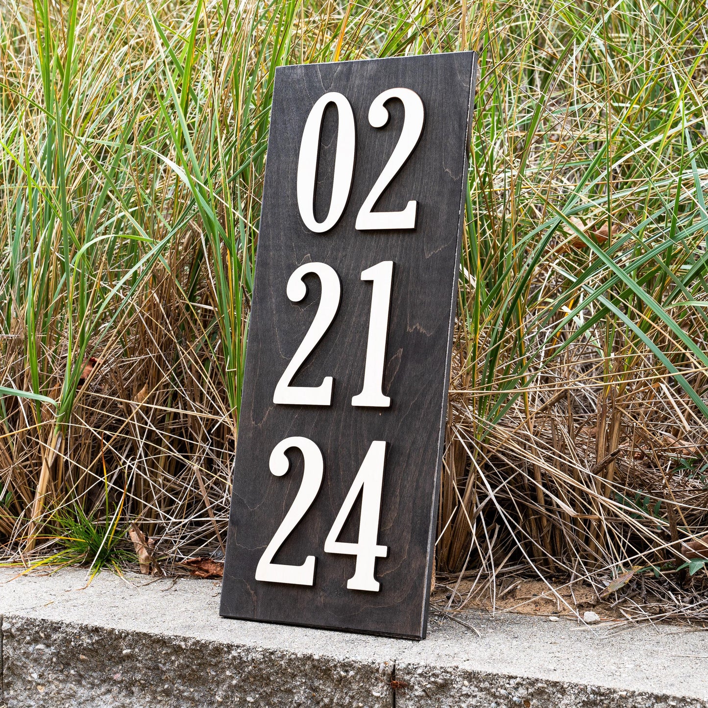 Vertical Personalized Established Date Wood Sign Newlywed Wedding Date Gift 5 Year Wooden Anniversary Gift Wedding Date Sign Couples Gift