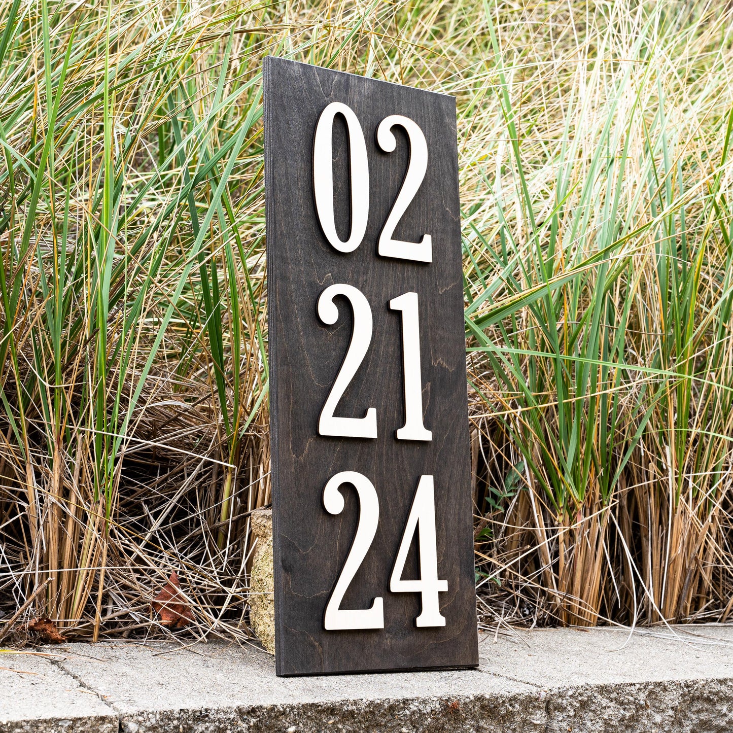 Vertical Personalized Established Date Wood Sign Newlywed Wedding Date Gift 5 Year Wooden Anniversary Gift Wedding Date Sign Couples Gift