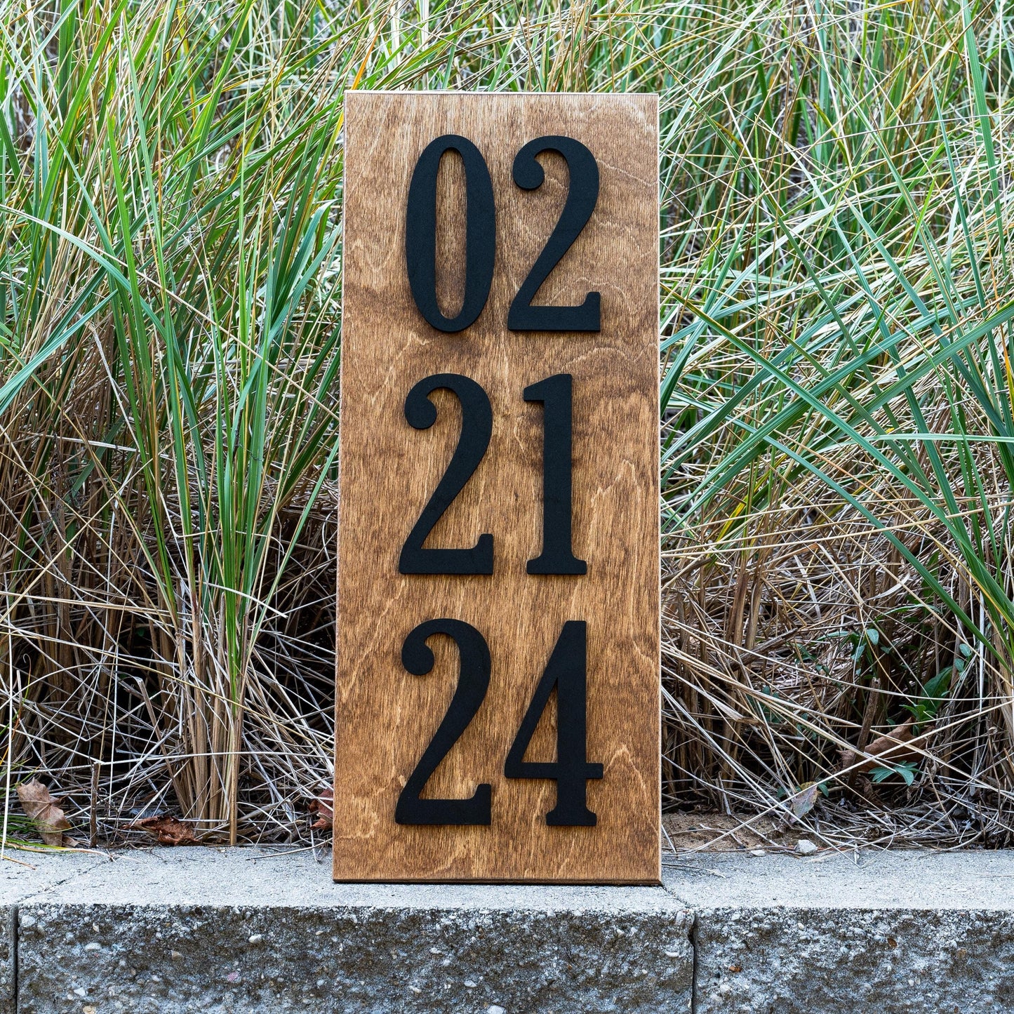Vertical Personalized Established Date Wood Sign Newlywed Wedding Date Gift 5 Year Wooden Anniversary Gift Wedding Date Sign Couples Gift