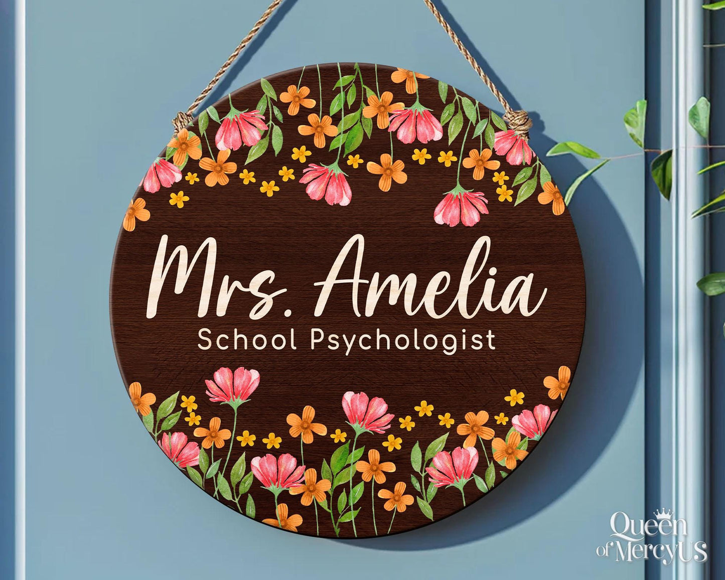 Personalized School Psychologist Door Sign, School Counselor Office Sign, Mental Health Gift, Custom School Psychologist Welcome Sign