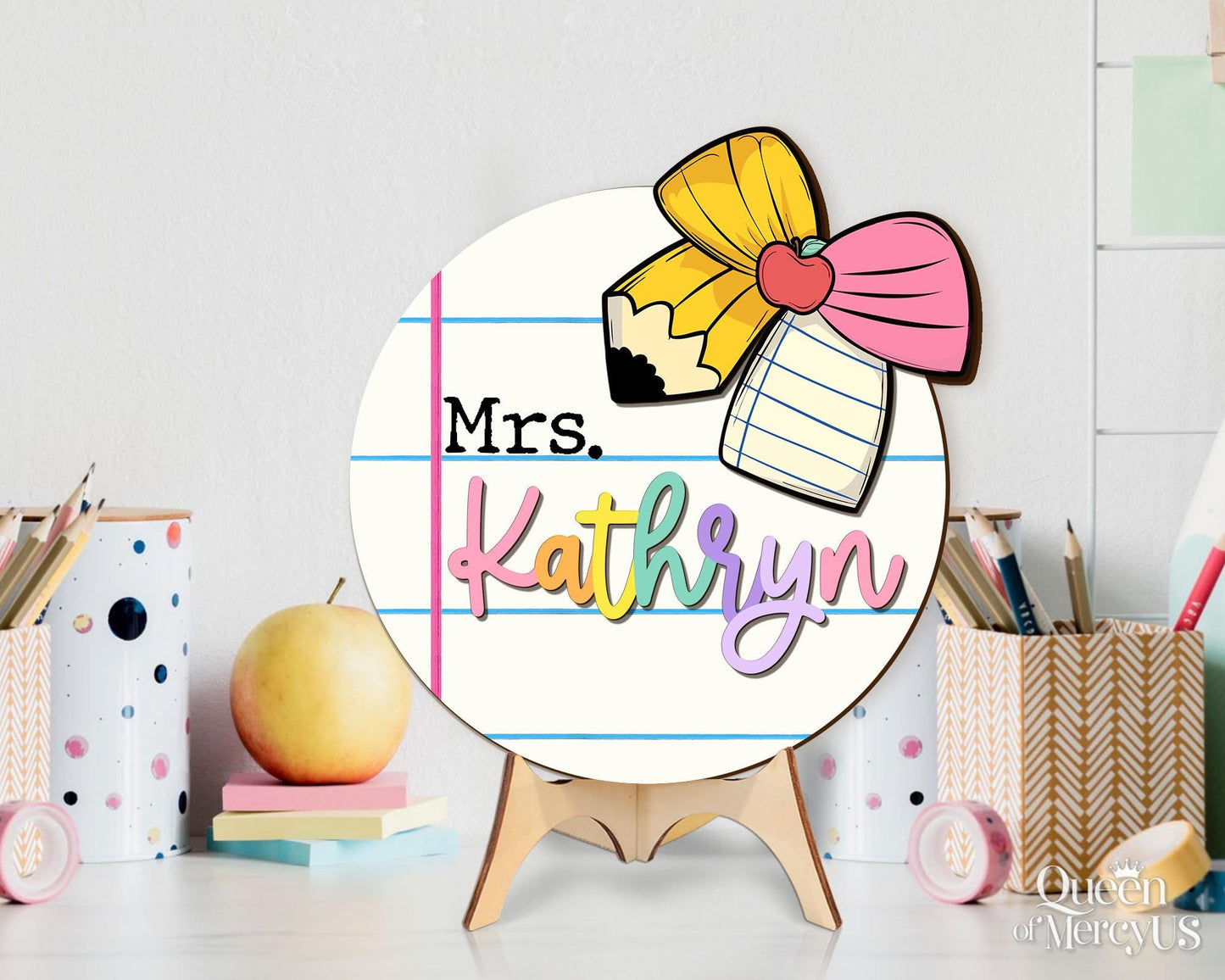 Teacher Door Sign, Personalized 3D Teacher Door Hanger, Classroom Welcome Sign, Teacher's Day Gift, Custom Name Teacher Appreciation Gift