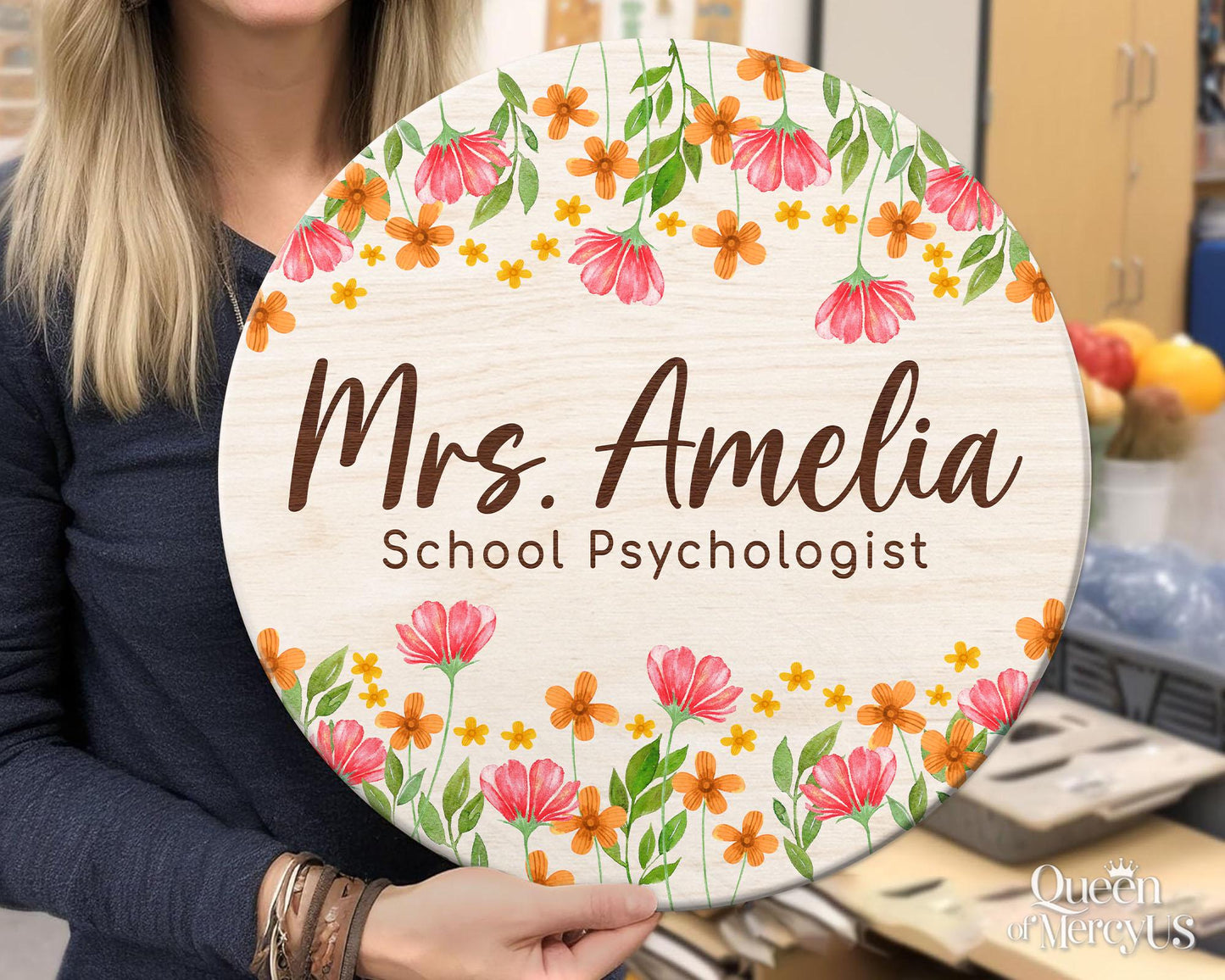 Personalized School Psychologist Door Sign, School Counselor Office Sign, Mental Health Gift, Custom School Psychologist Welcome Sign