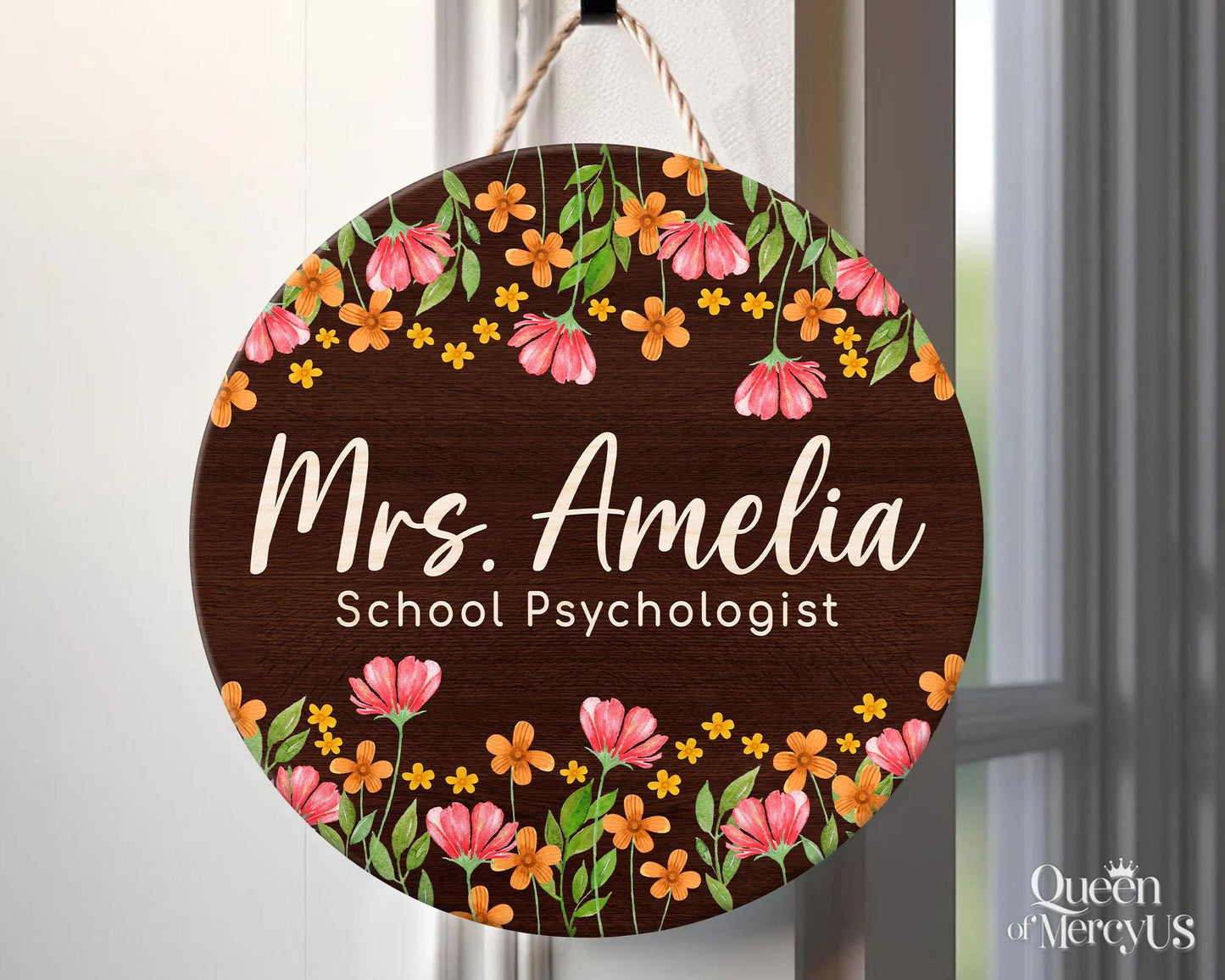Personalized School Psychologist Door Sign, School Counselor Office Sign, Mental Health Gift, Custom School Psychologist Welcome Sign