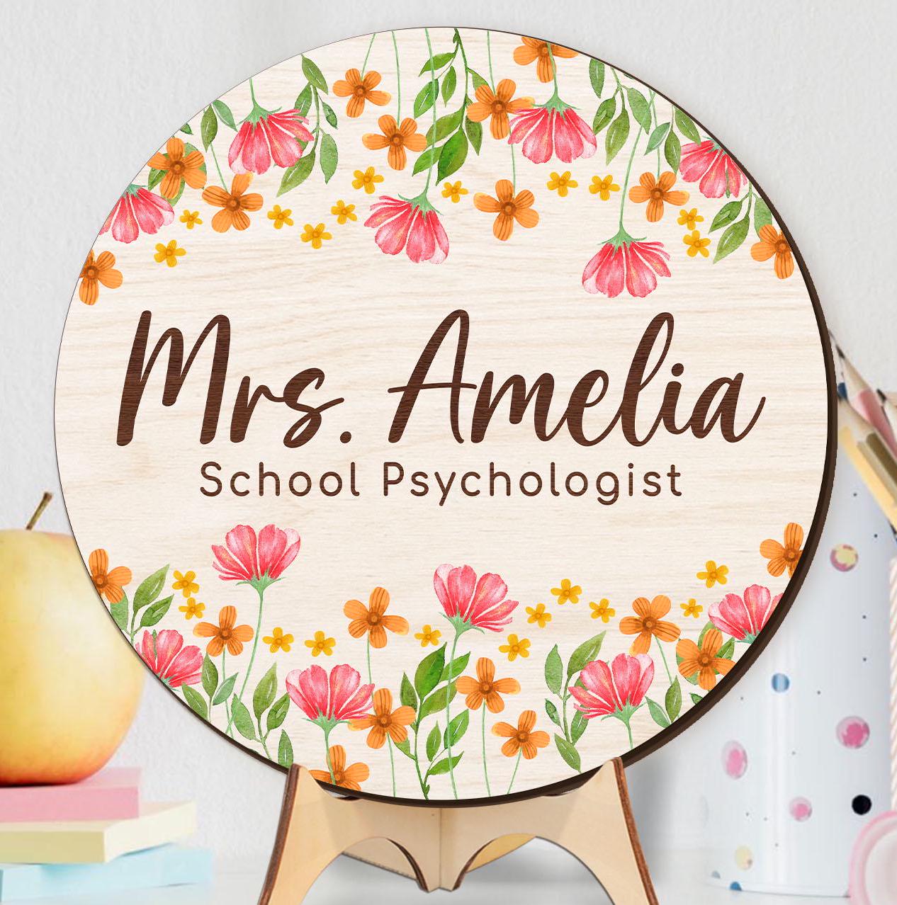 Personalized School Psychologist Door Sign, School Counselor Office Sign, Mental Health Gift, Custom School Psychologist Welcome Sign