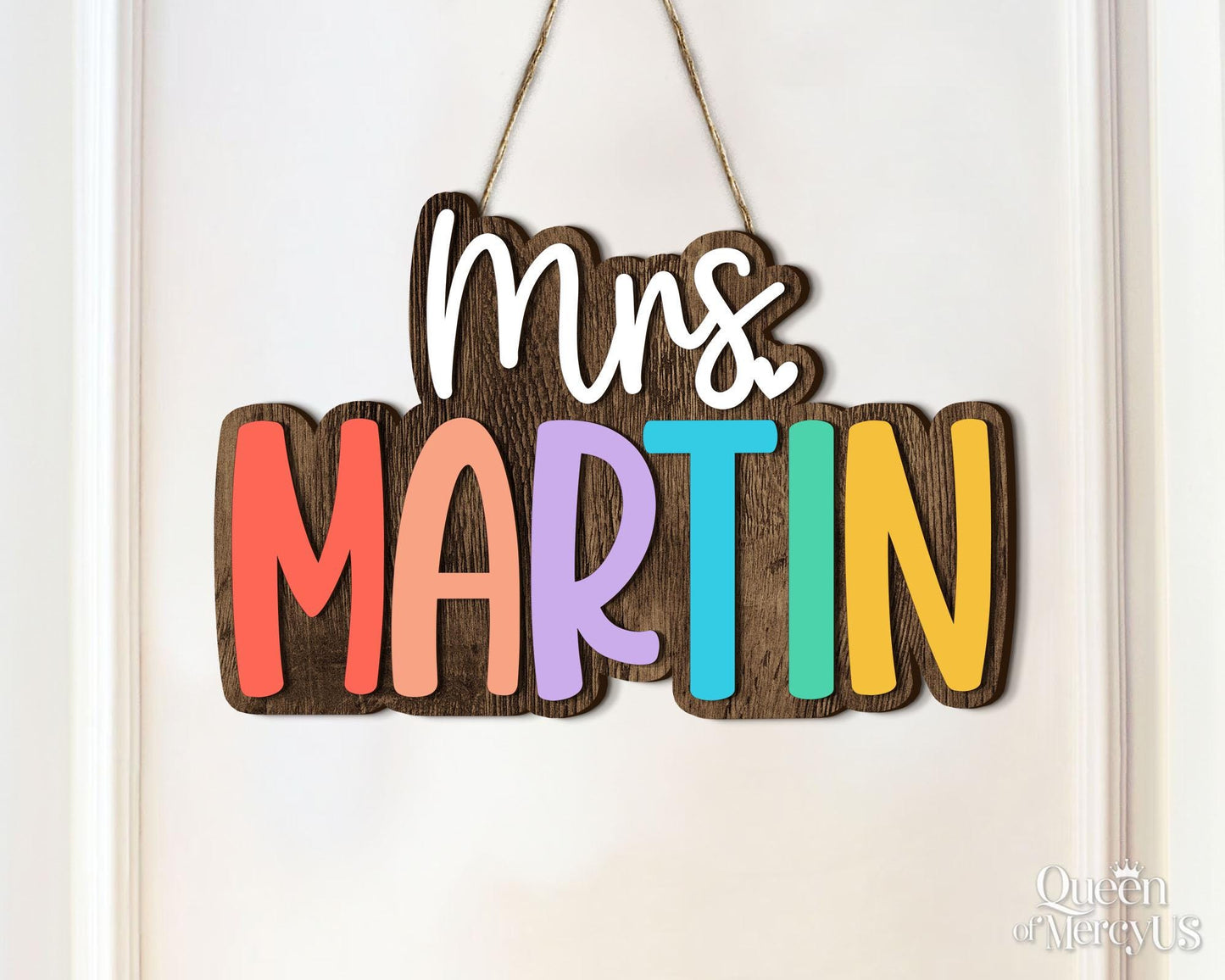 Personalized 3D Teacher Name Door Sign, Teacher Gifts, Classroom Door Hanger, Classroom Welcome Sign, Back To School,1st Day of School Decor