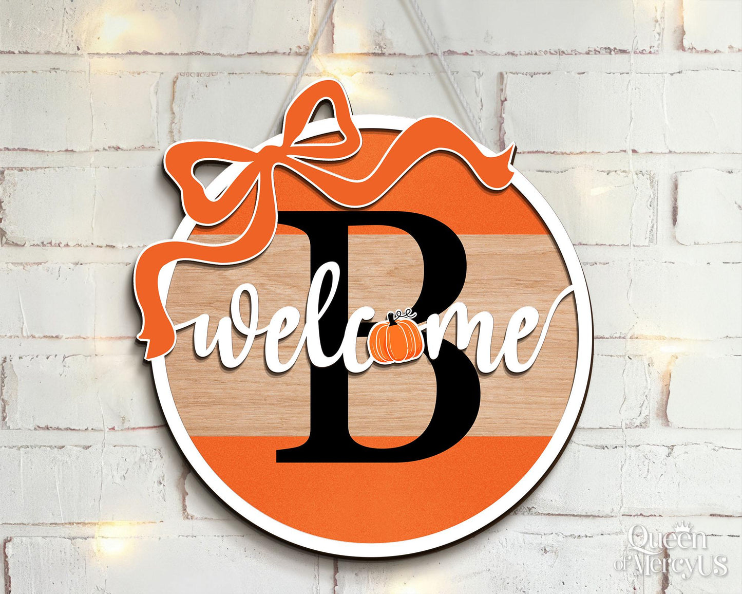Custom Last Name Fall Front Door Decor, Family Fall Door Hanger, Autumn Front Door Wreath, Personalized Fall Door Sign, Pumpkin Home Decor