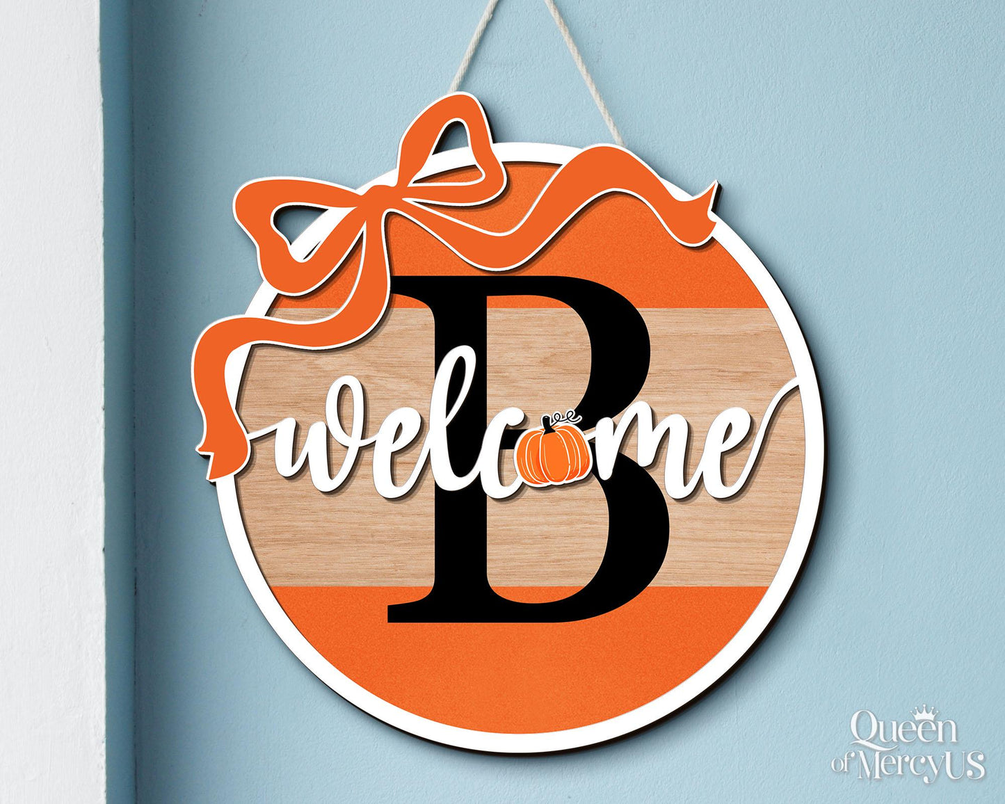 Custom Last Name Fall Front Door Decor, Family Fall Door Hanger, Autumn Front Door Wreath, Personalized Fall Door Sign, Pumpkin Home Decor